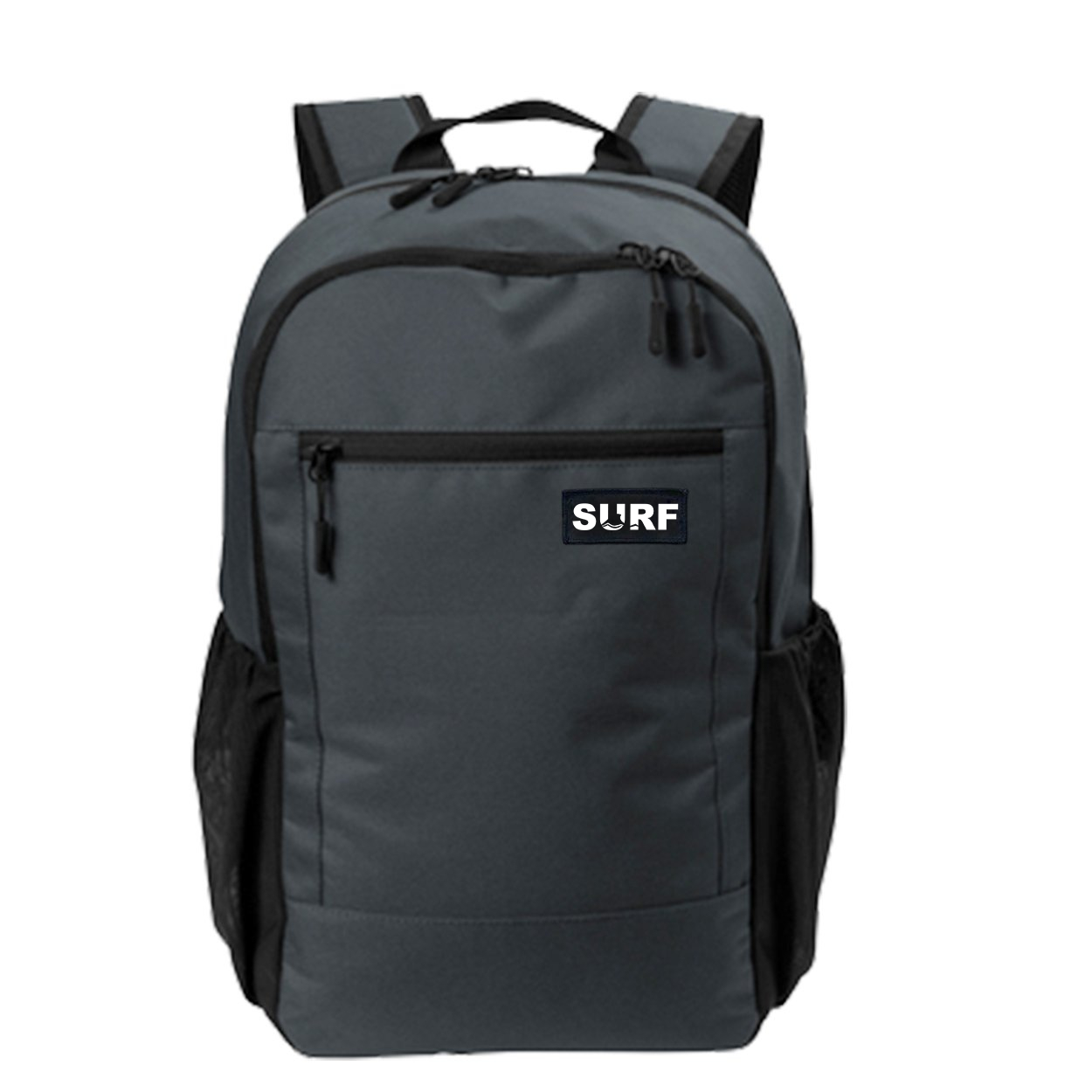 Surf Wave Logo Night Out Woven Patch Daily Commute Backpack Gray Smoke (White Logo)