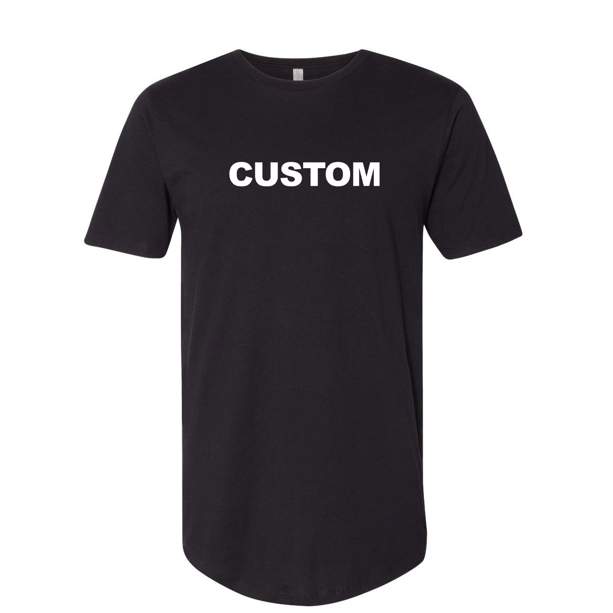 Custom Life Brand Logo Classic Premium Tall T-Shirt Black (White Logo)