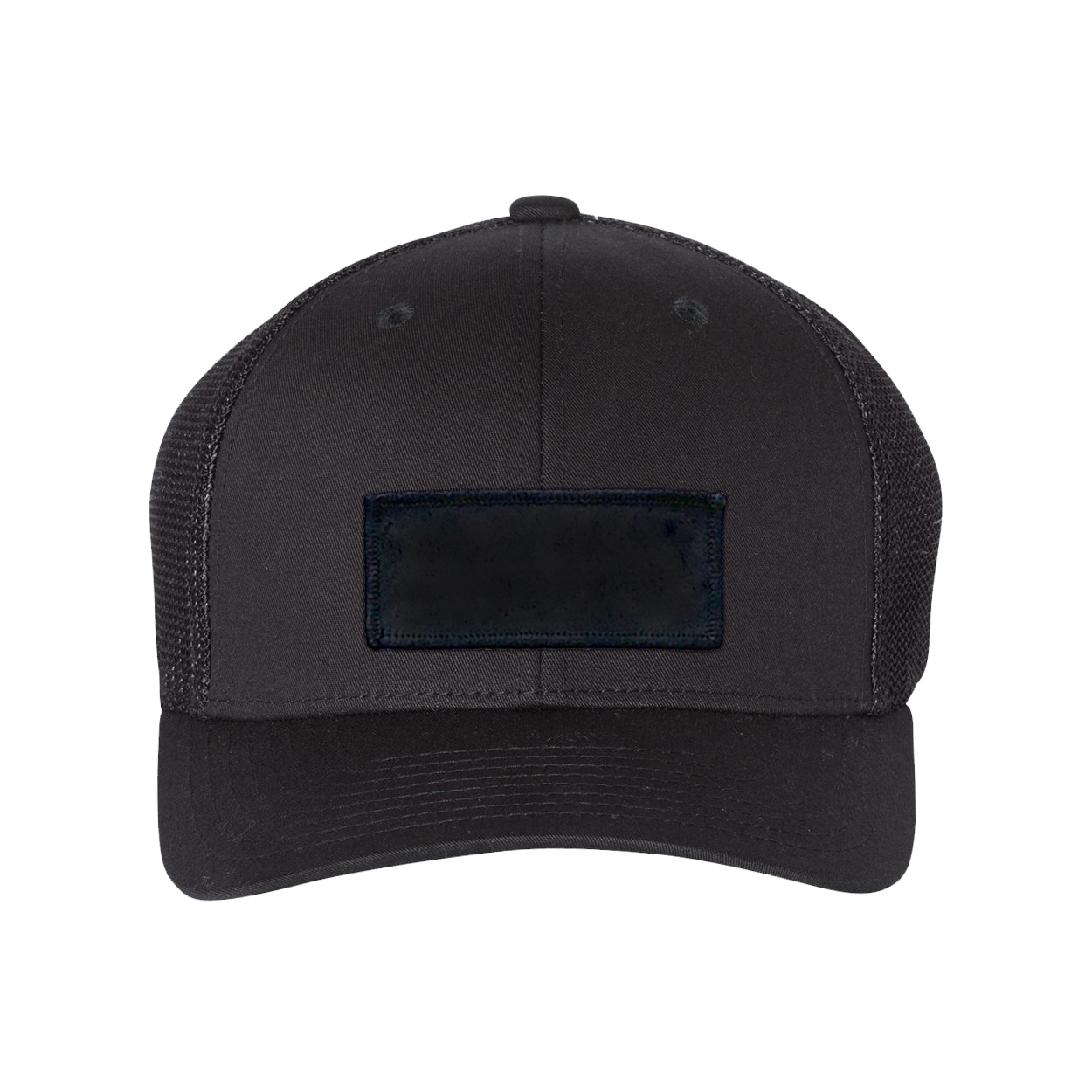 Product Details: Classic Woven Patch Snapback Trucker Hat Black (BW 6 PANEL SNAPBACK MESH 5216)