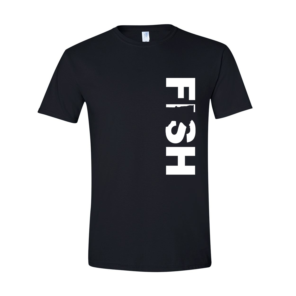 Fish Minnesota Classic Vertical T-Shirt Black (White Logo)