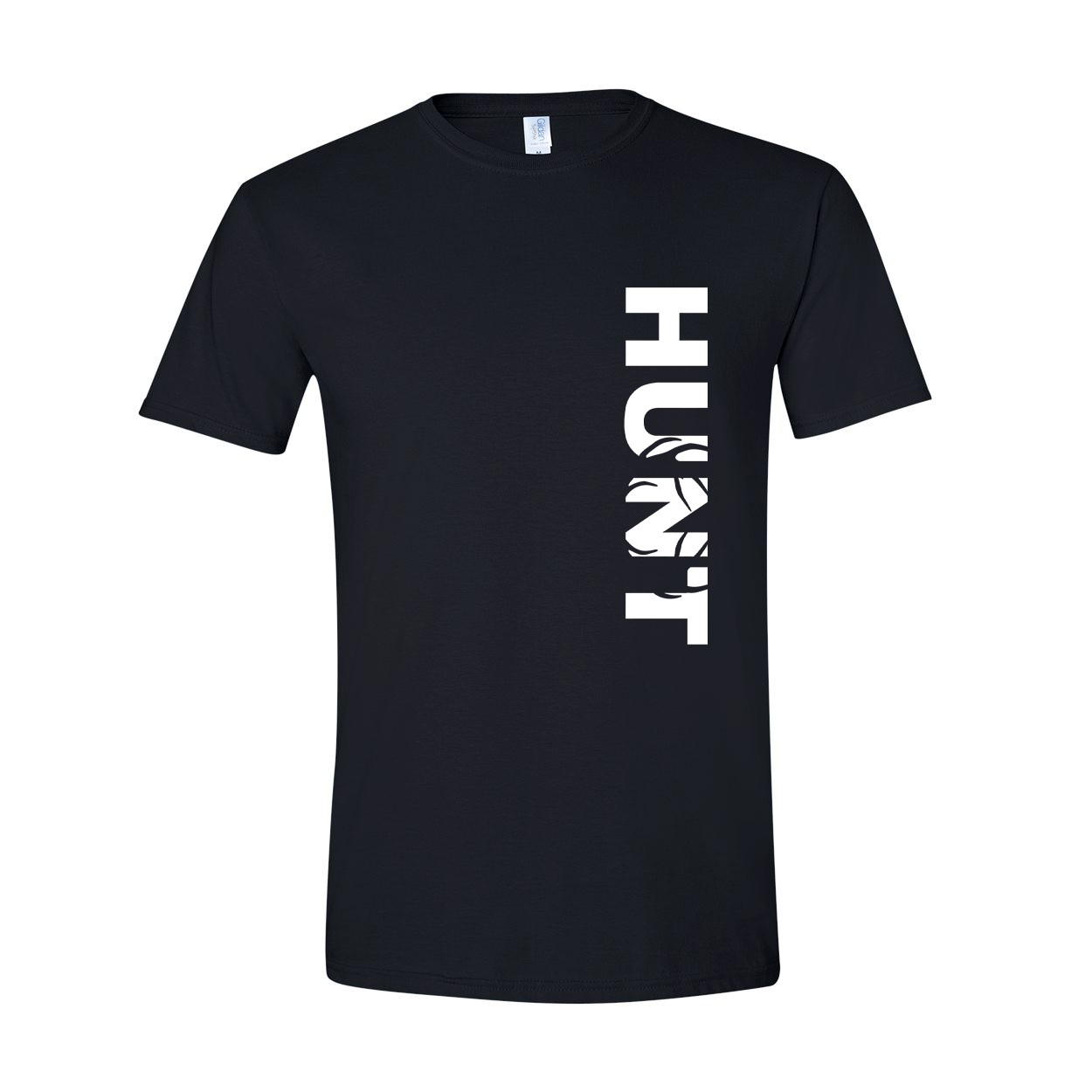 Hunt Rack Logo Classic Vertical T-Shirt Black (White Logo)