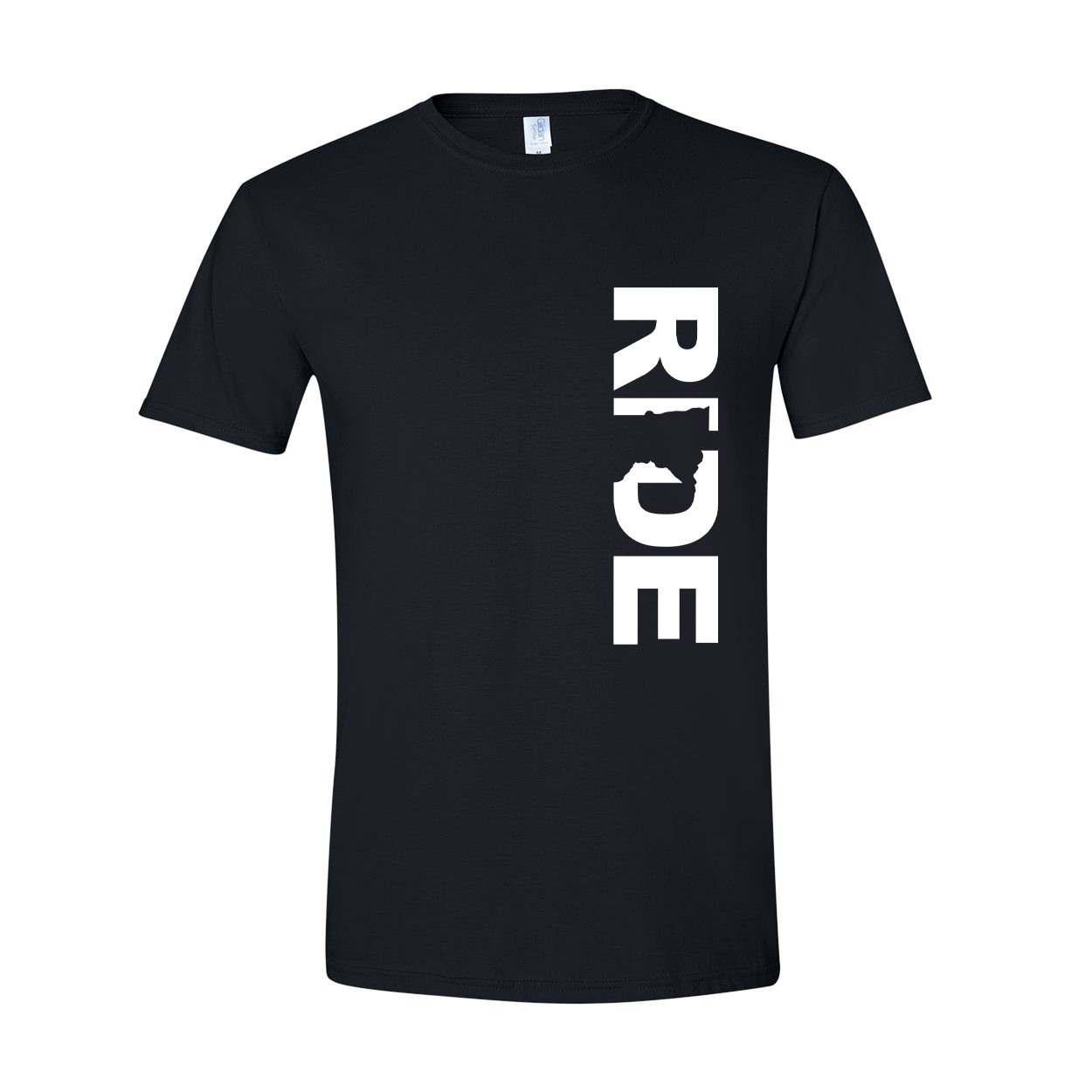 Ride Minnesota Classic Vertical T-Shirt Black (White Logo)