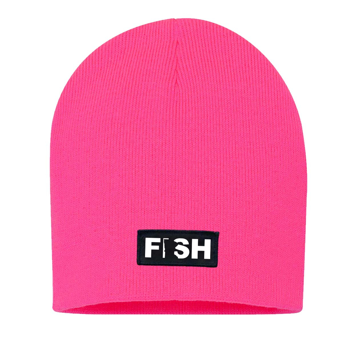 Fish Minnesota Night Out Woven Patch Skully Beanie Pink (White Logo)