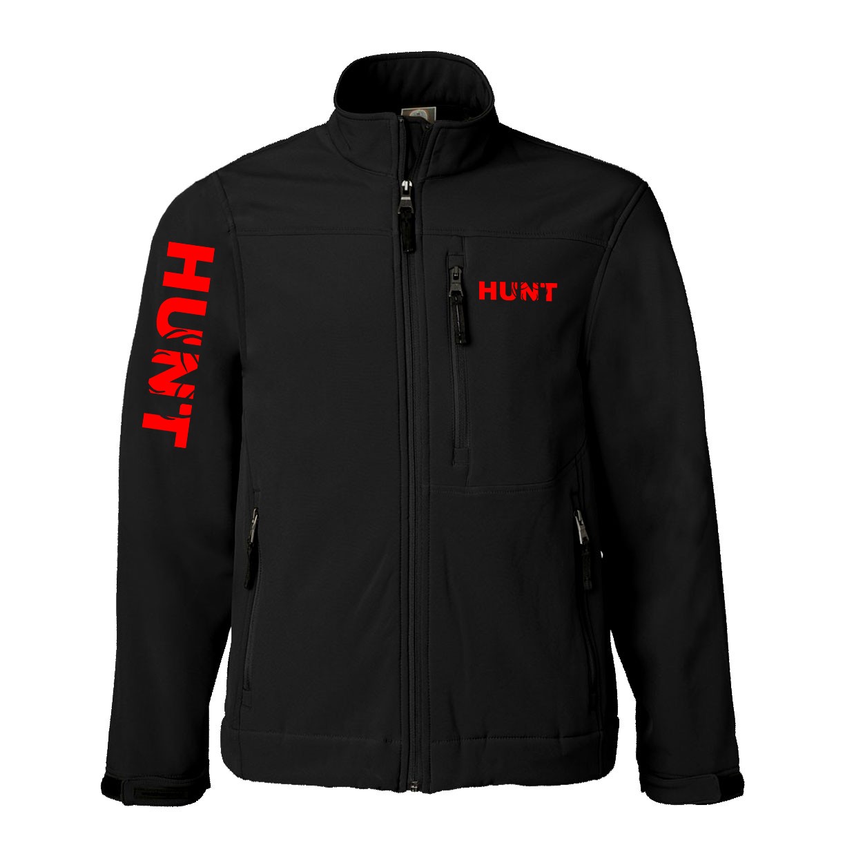 Hunt Rack Logo Classic Soft Shell Weatherproof Jacket (Red Logo)