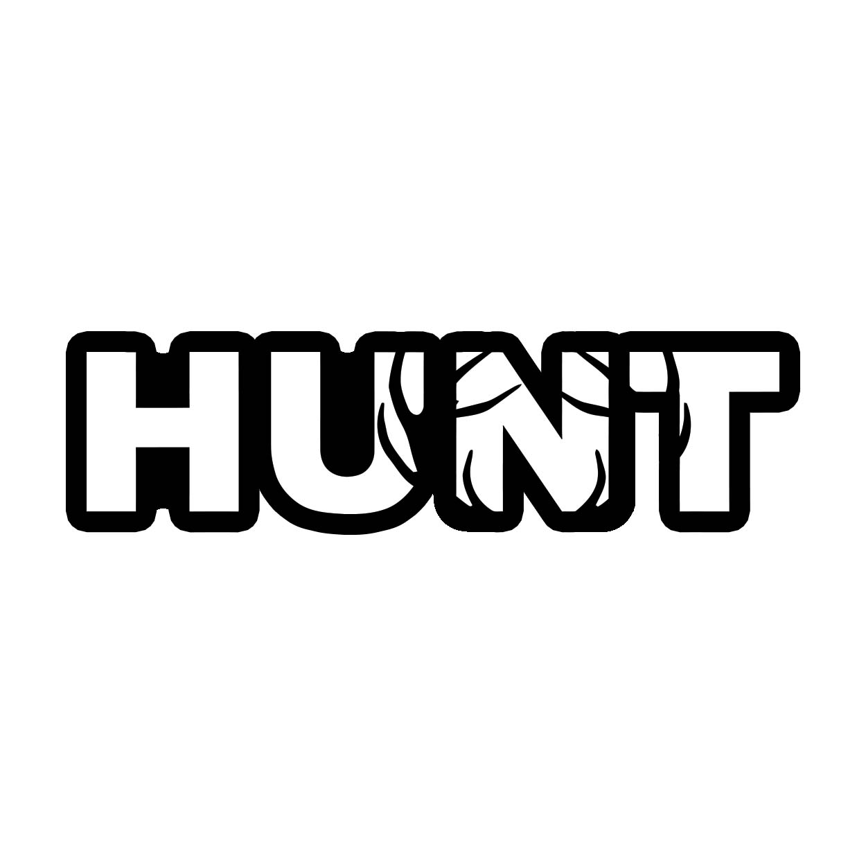 Hunt Rack Logo Classic Sticker (White Logo)