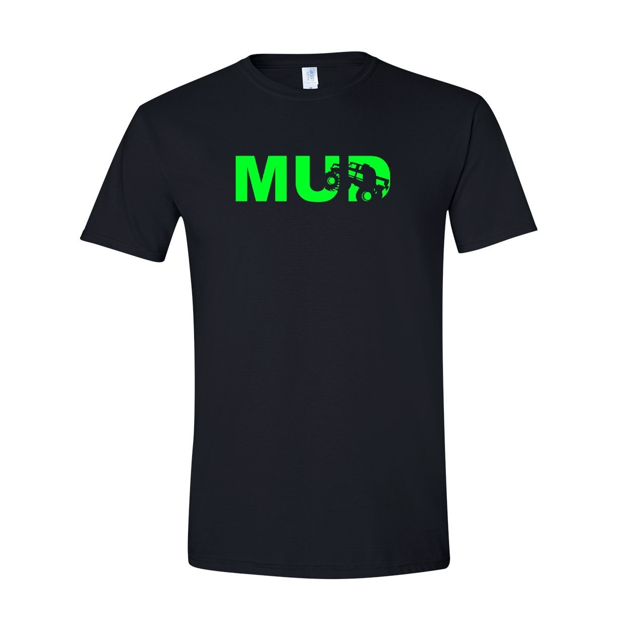 Mud Truck Logo Classic T-Shirt Black (Green Logo)