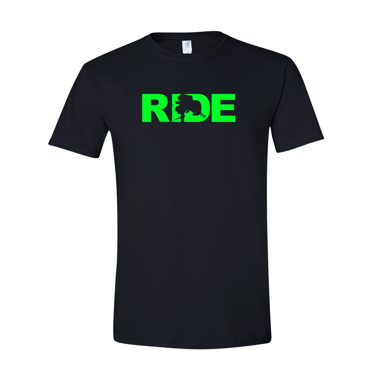 Ride Alaska Classic T-Shirt Black (Green Logo)
