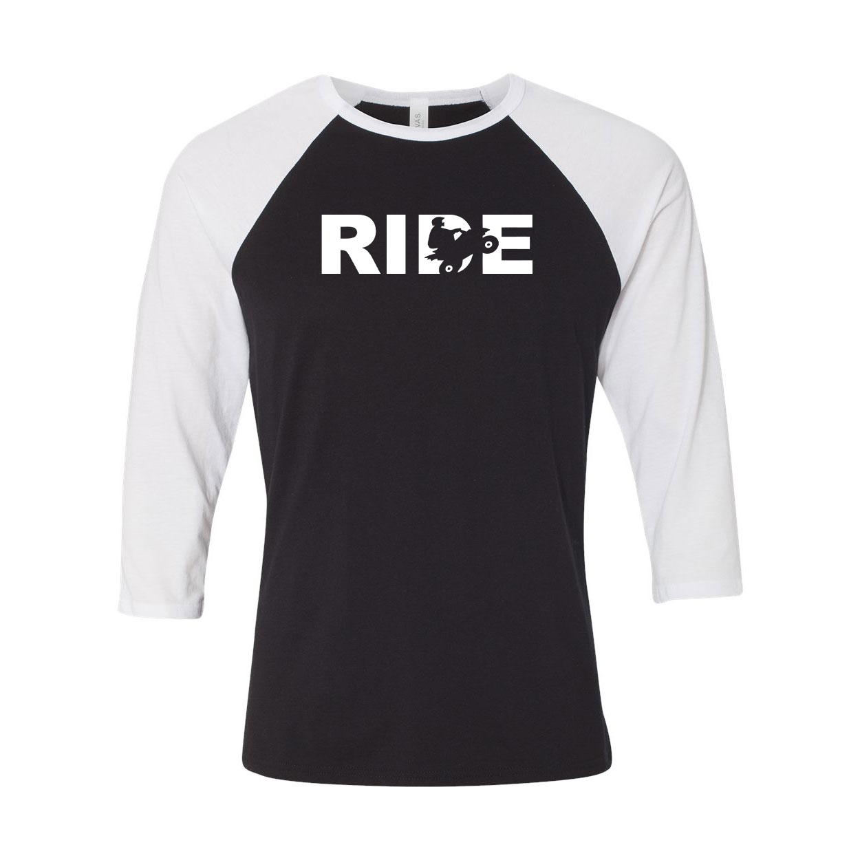 Ride Atv Logo Classic Raglan Shirt Black/White (White Logo)
