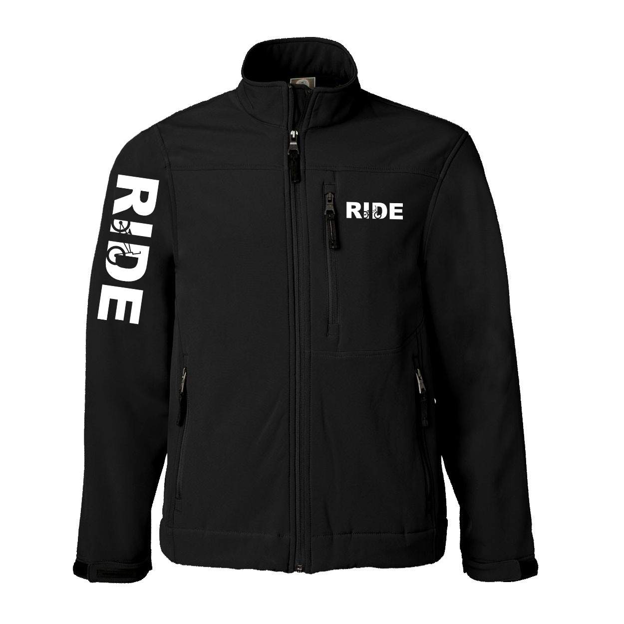Ride BMX Logo Classic Soft Shell Weatherproof Jacket (White Logo)