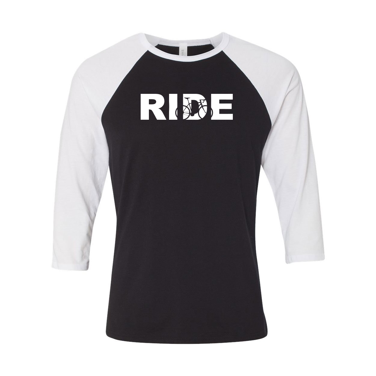 Ride Cycle Logo Classic Raglan Shirt Black/White (White Logo)