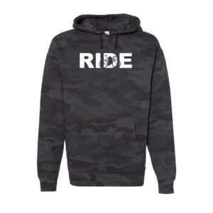 Ride Cycle Logo Classic Unisex Hooded Sweatshirt Black Camo
