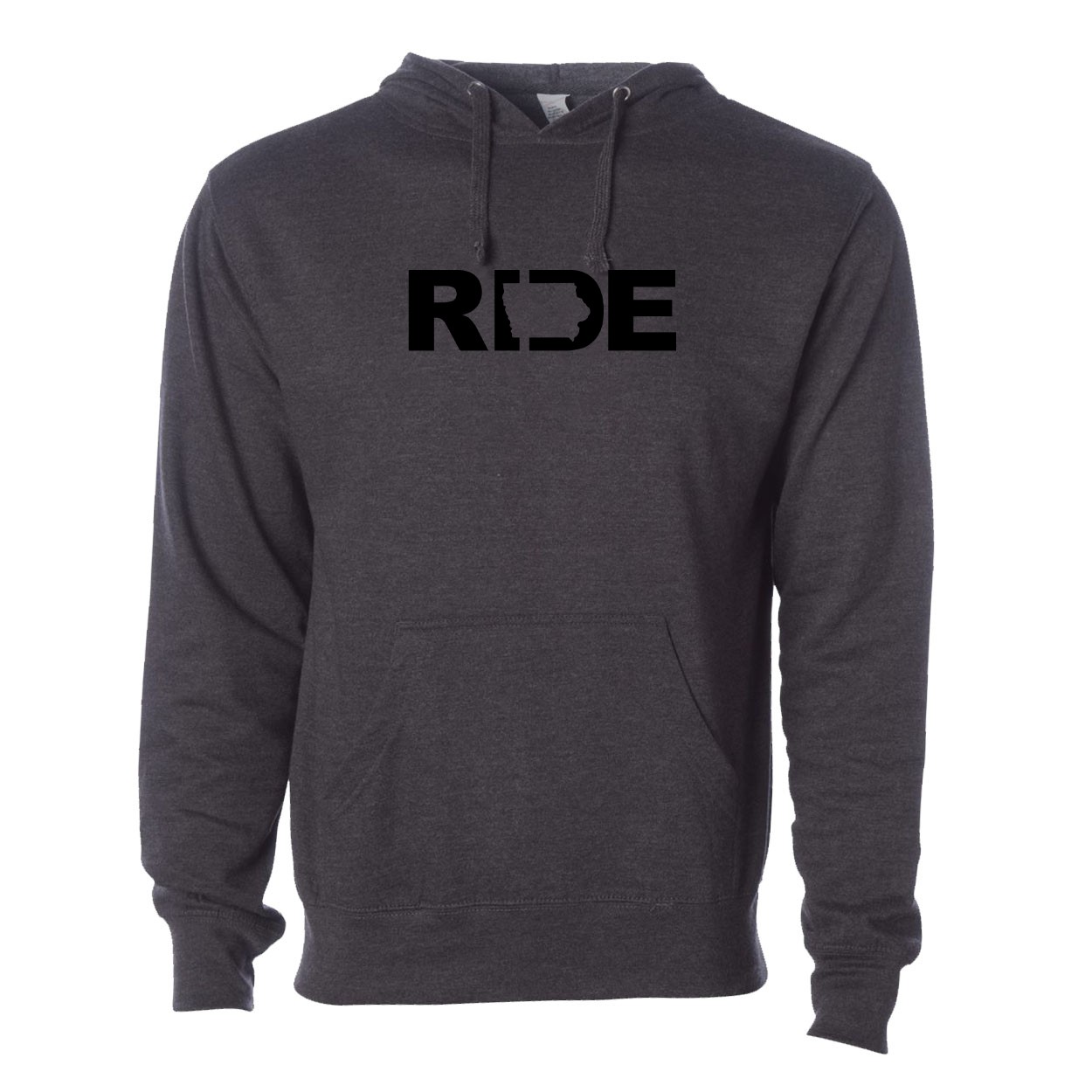 Ride Iowa Classic Sweatshirt Dark Heather Gray (Black Logo)