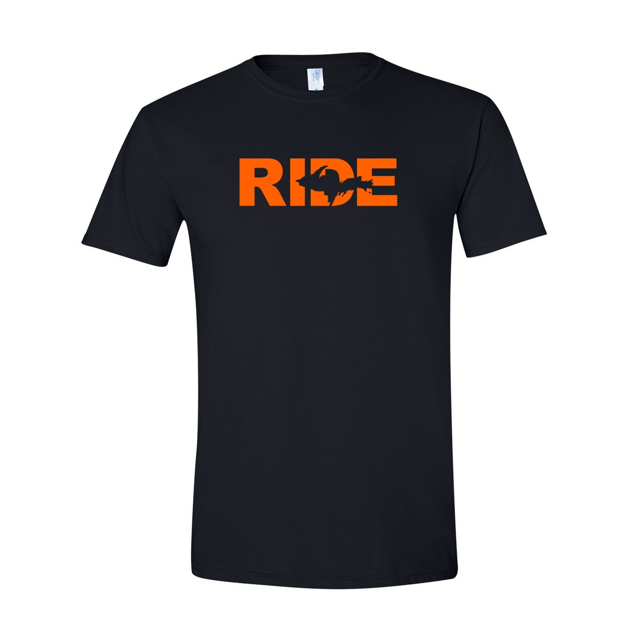 Ride Michigan UP Classic T-Shirt Black (Orange Logo)