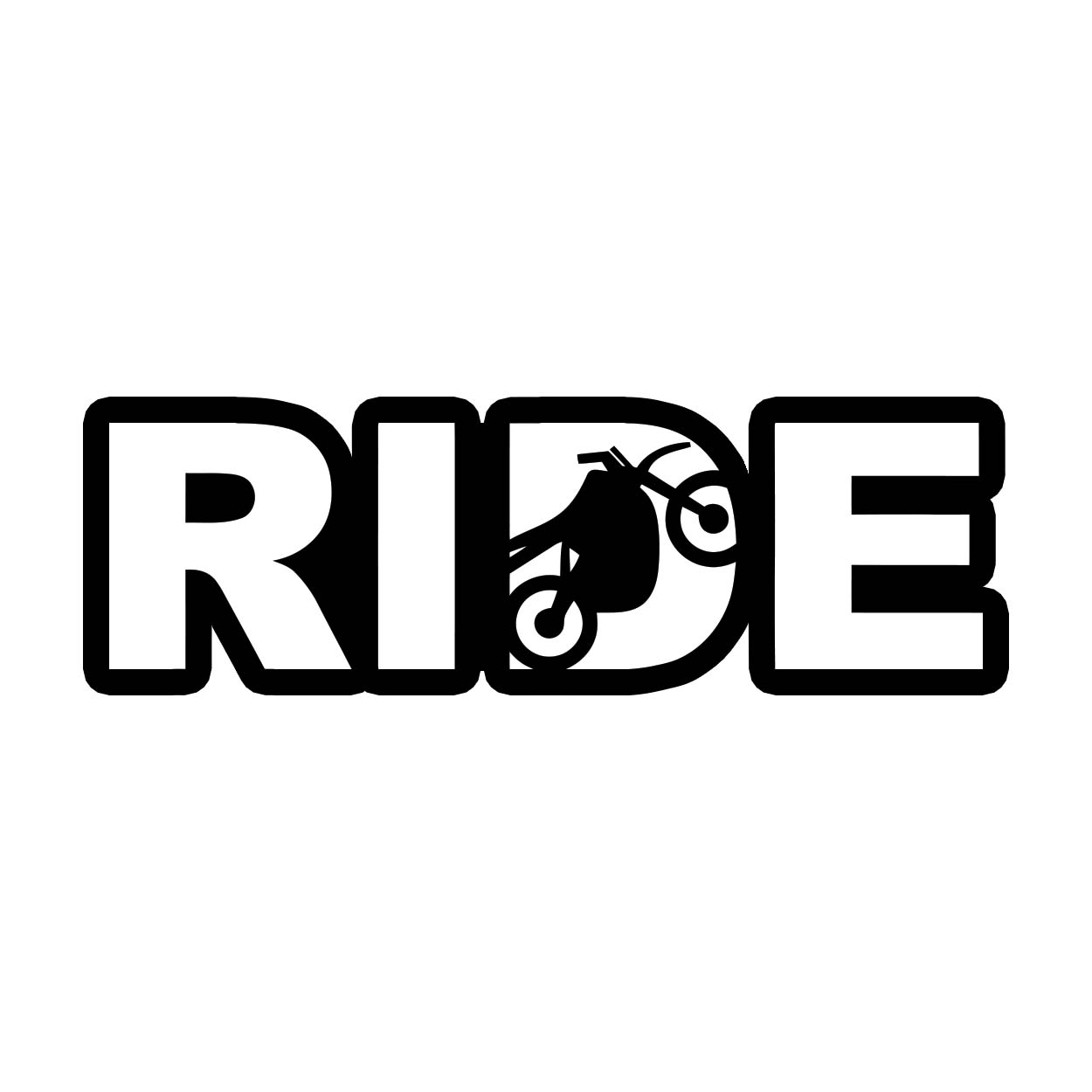 Ride Moto Logo Classic Sticker (White Logo)