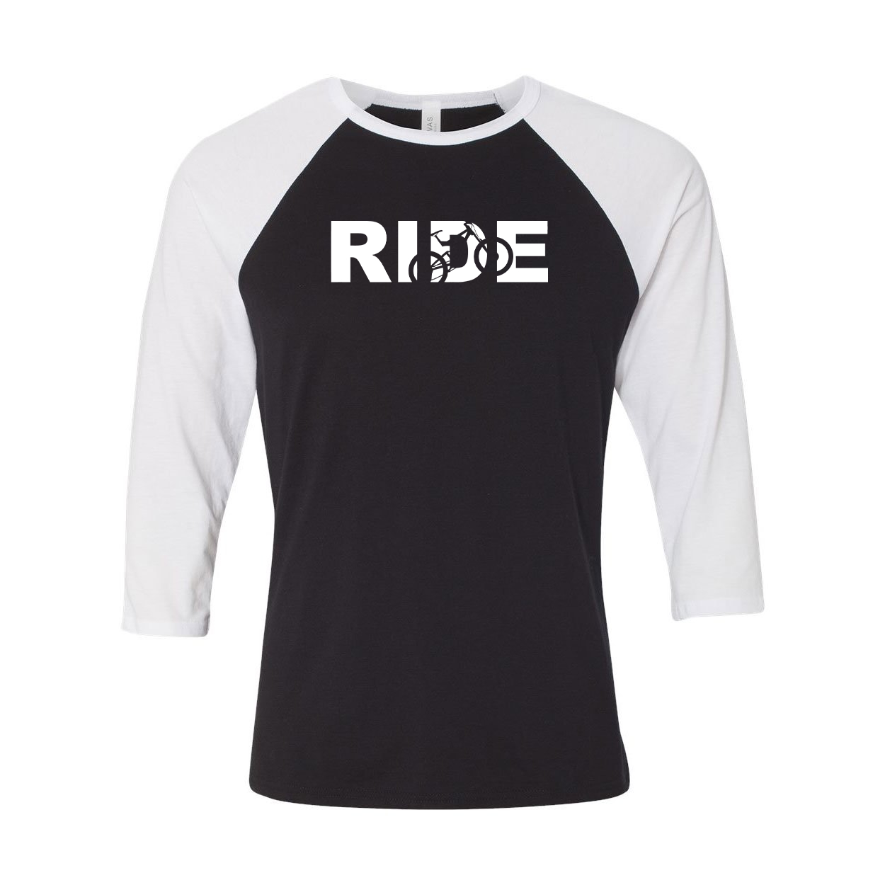 Ride Mtb Logo Classic Raglan Shirt Black/White (White Logo)