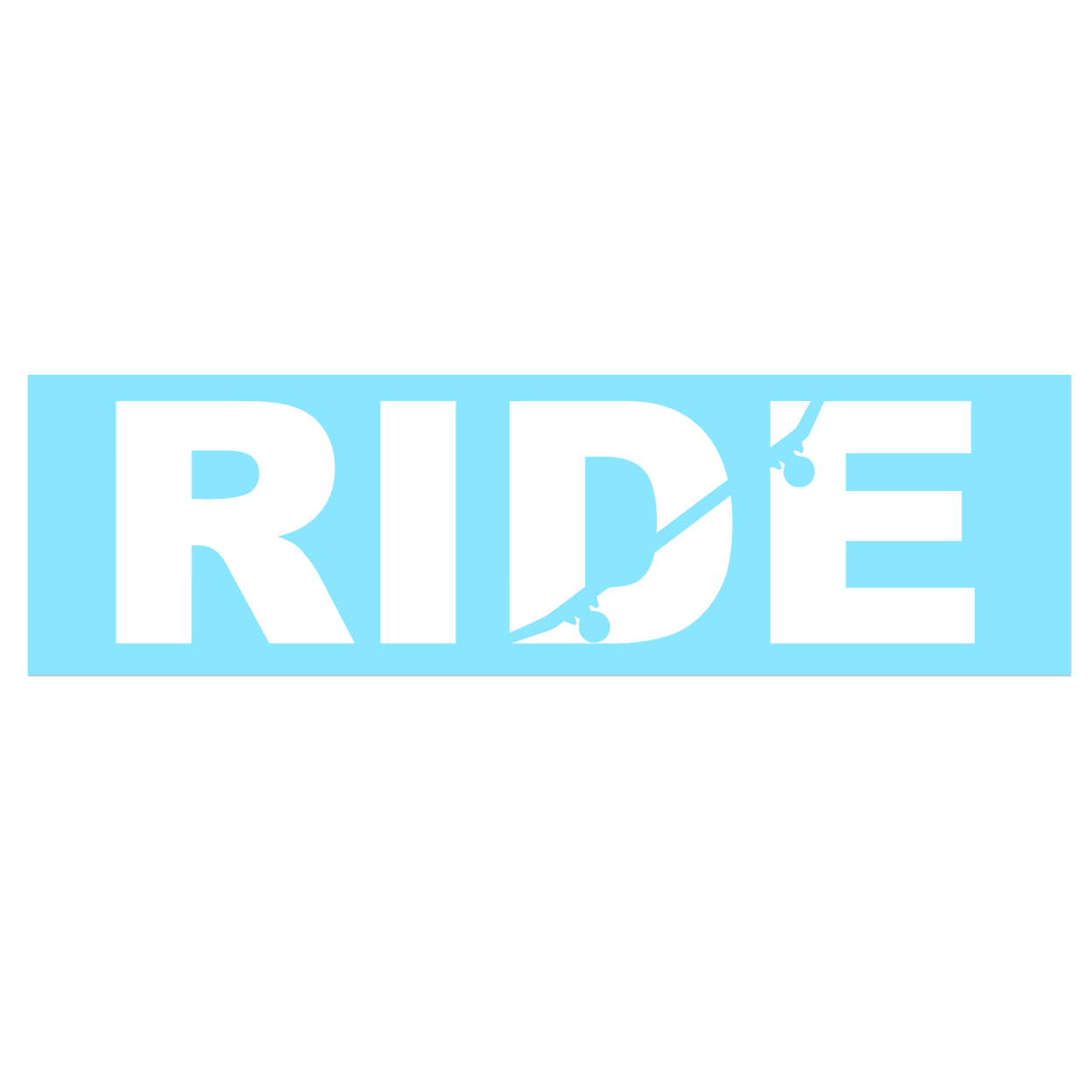 Ride Skateboard Logo Classic Decal (White Logo)