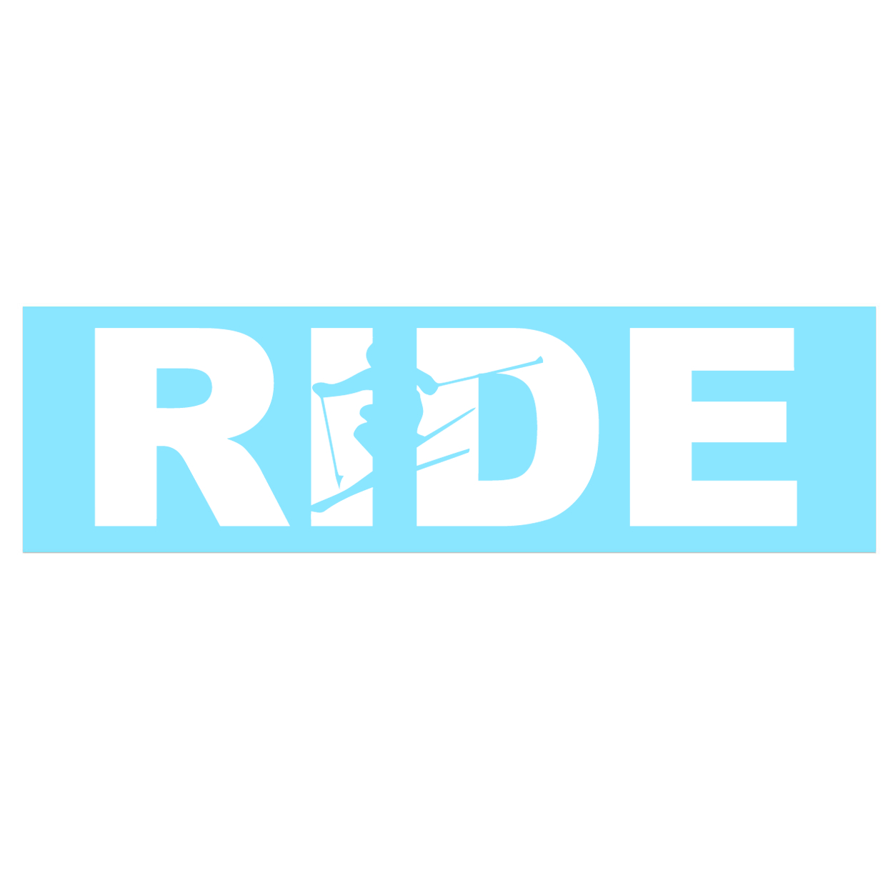 Ride Ski Logo Classic Decal (White Logo)