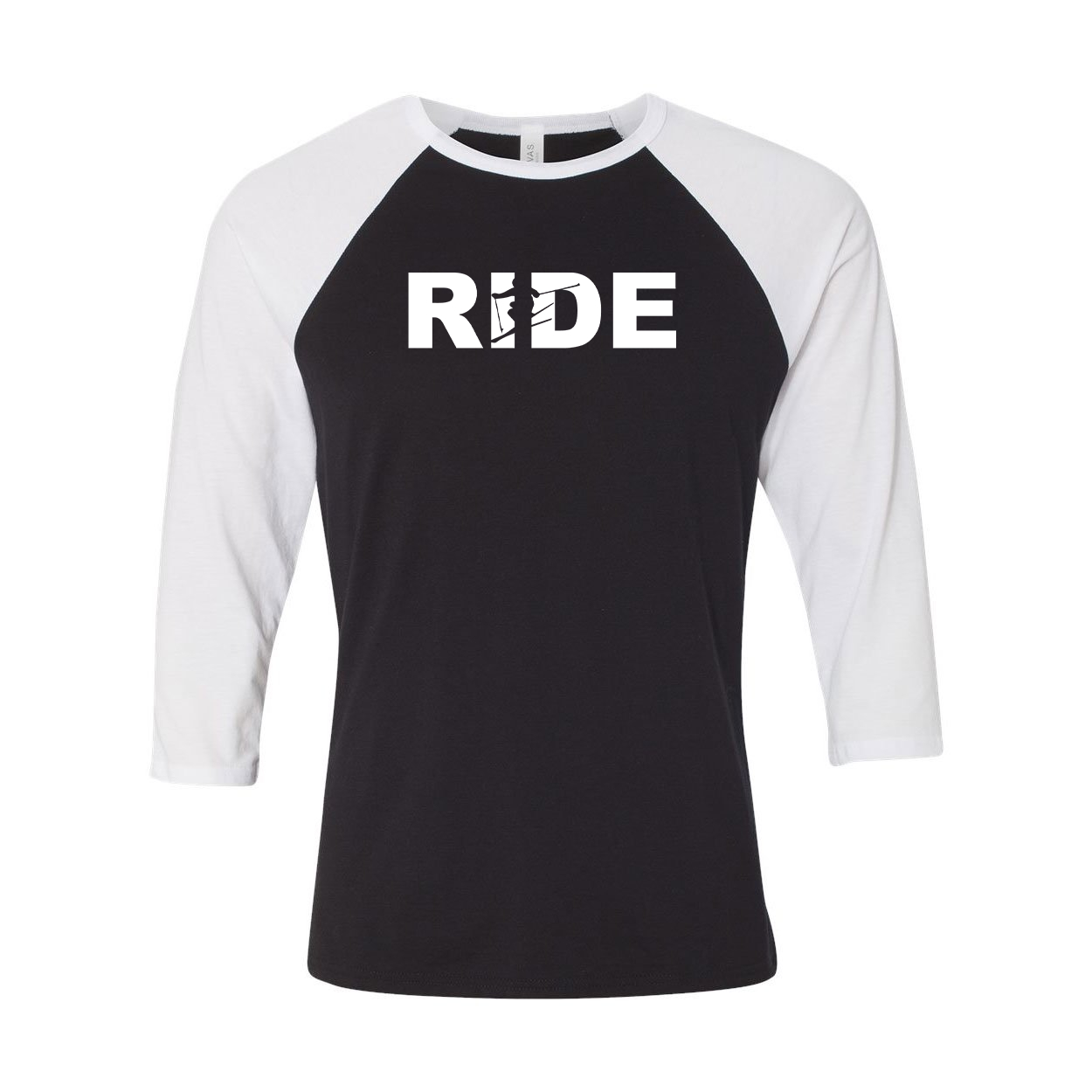 Ride Ski Logo Classic Raglan Shirt Black/White (White Logo)