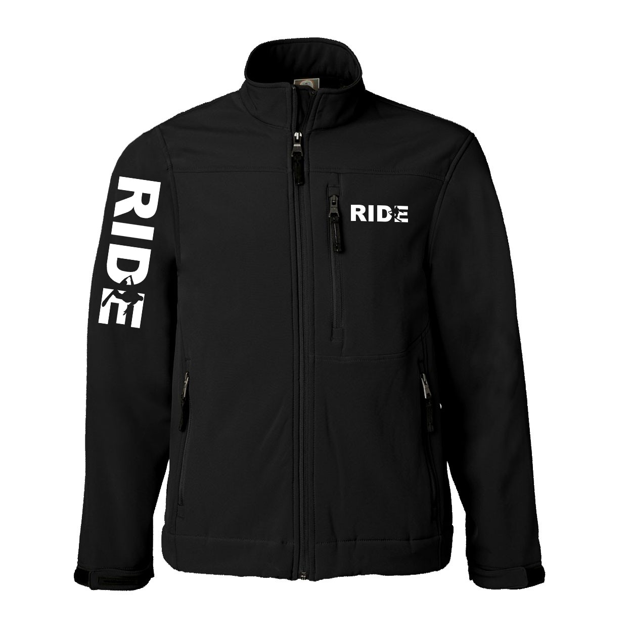 Ride Snowboard Logo Classic Soft Shell Weatherproof Jacket (White Logo)