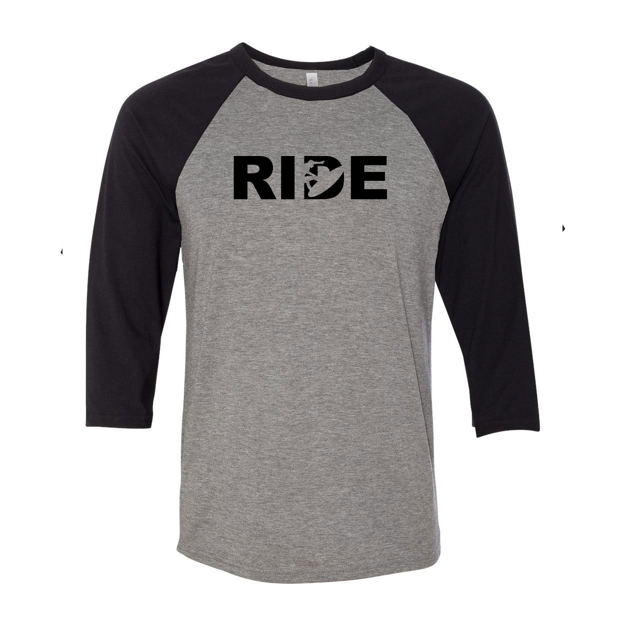 Ride Surf Logo Classic Premium Raglan Shirt Gray (Black Logo)