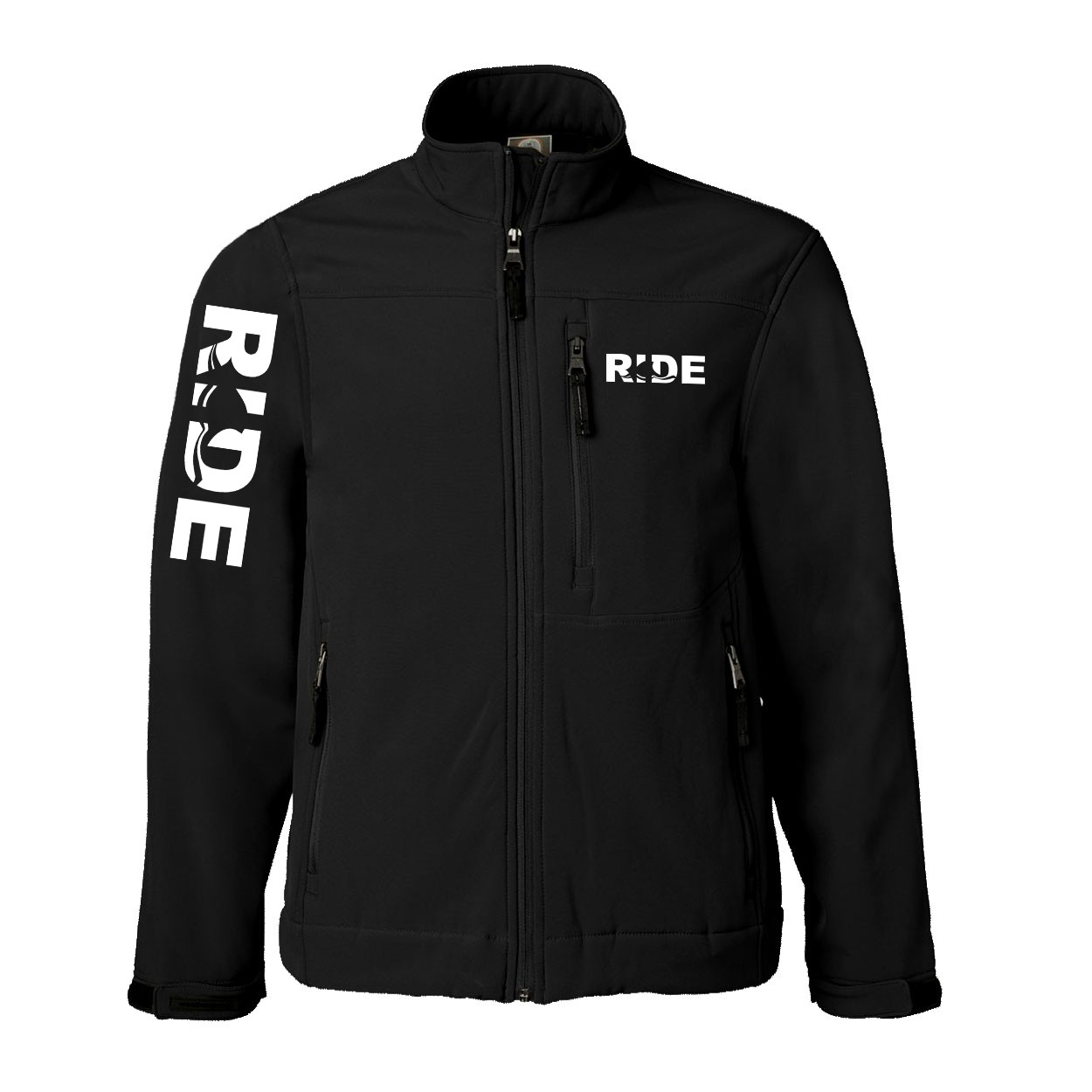 Ride Wave Logo Classic Soft Shell Weatherproof Jacket (White Logo)