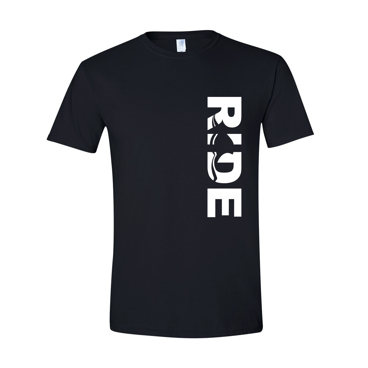 Ride Wave Logo Classic Vertical T-Shirt Black (White Logo)