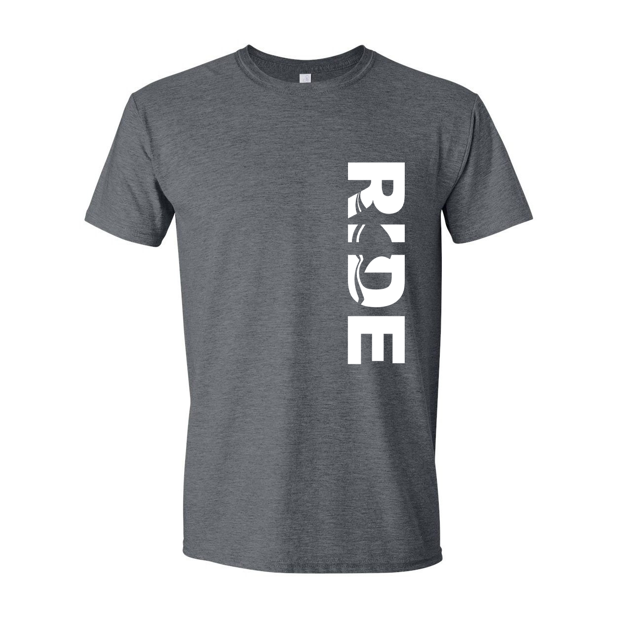 Ride Wave Logo Classic Vertical T-Shirt Dark Heather Gray (White Logo)