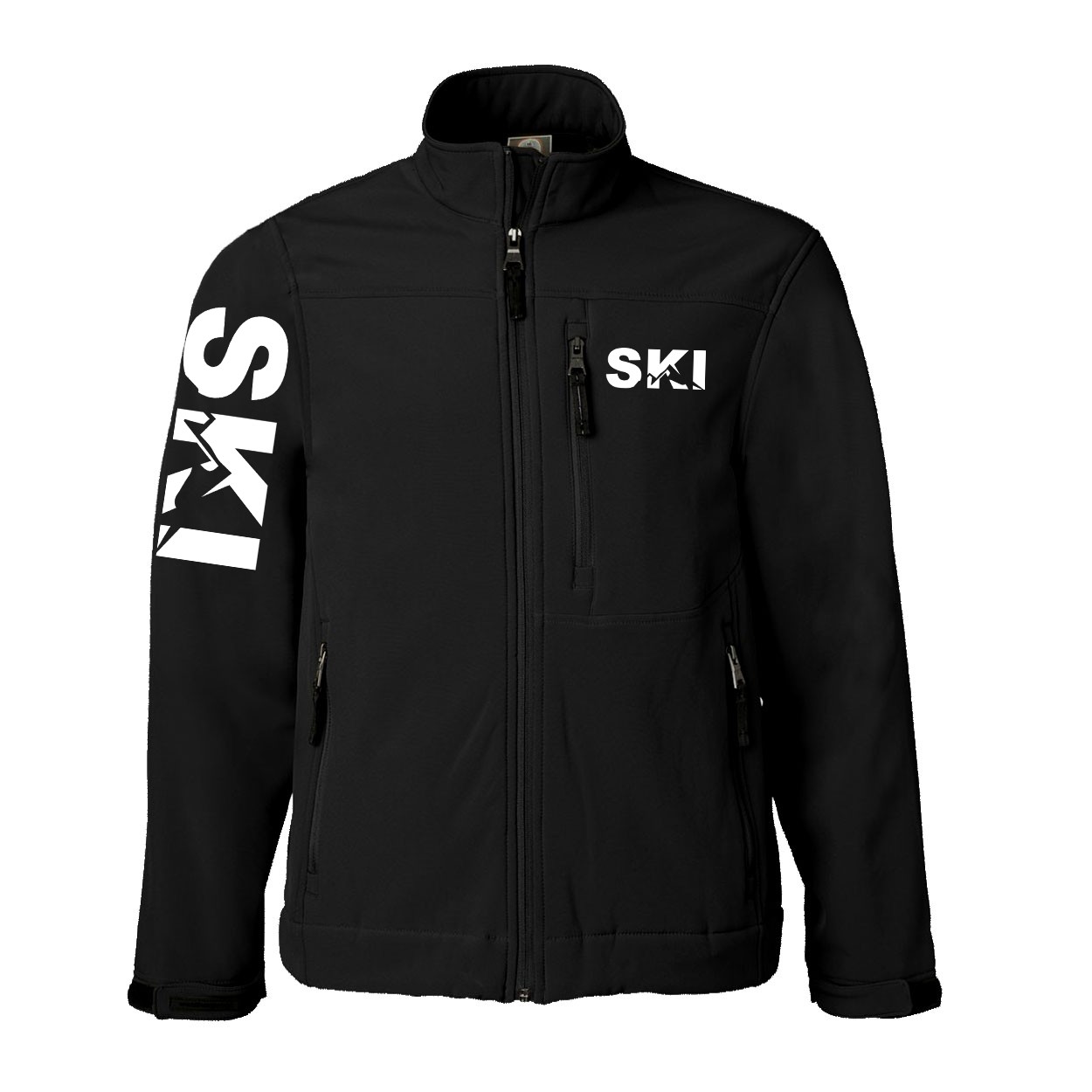 Ski Mountain Logo Classic Soft Shell Weatherproof Jacket (White Logo)