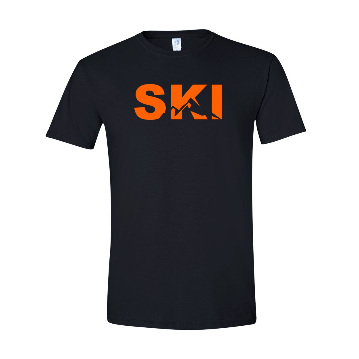 Ski Mountain Logo Classic T-Shirt Black (Orange Logo)