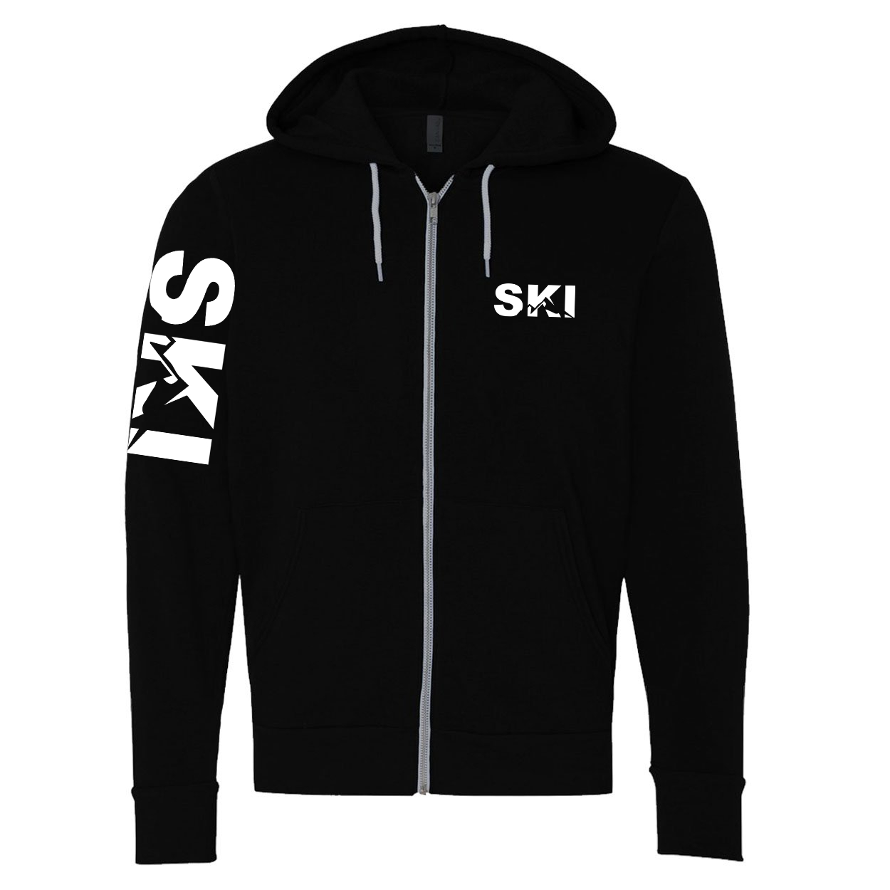Ski Mountain Logo Classic Zip Sweatshirt Black (White Logo)
