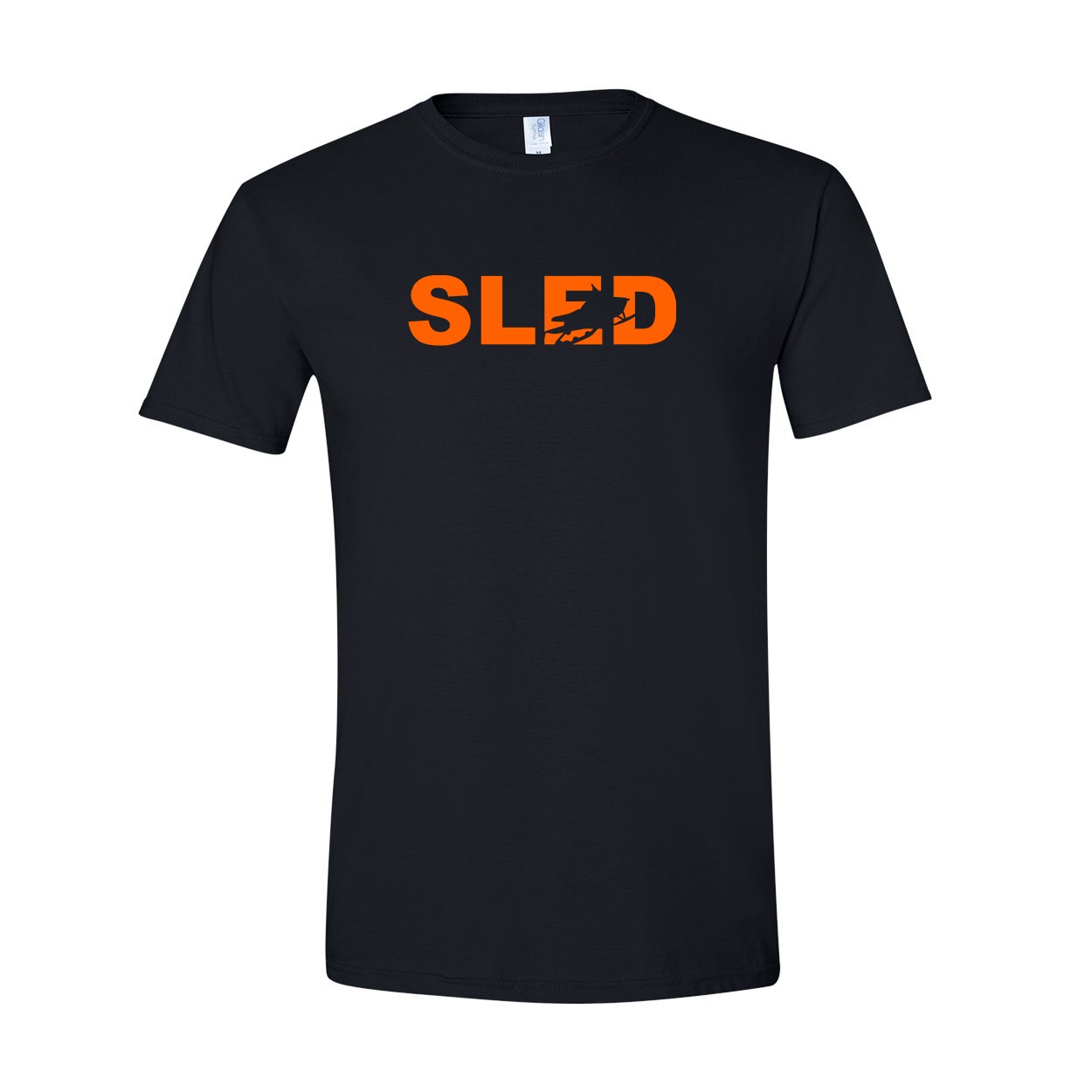 Sled Snowmobile Logo Classic T-Shirt Black (Orange Logo)