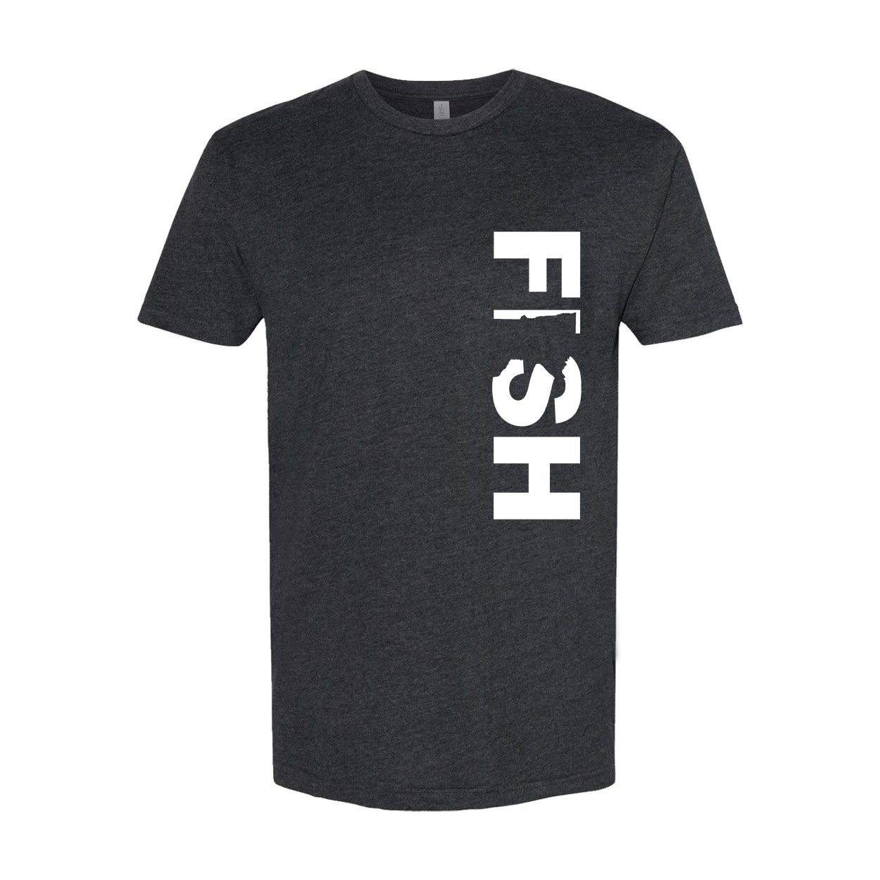 Fish Minnesota Classic Sueded Vertical T-Shirt Heather Charcoal (White Logo)