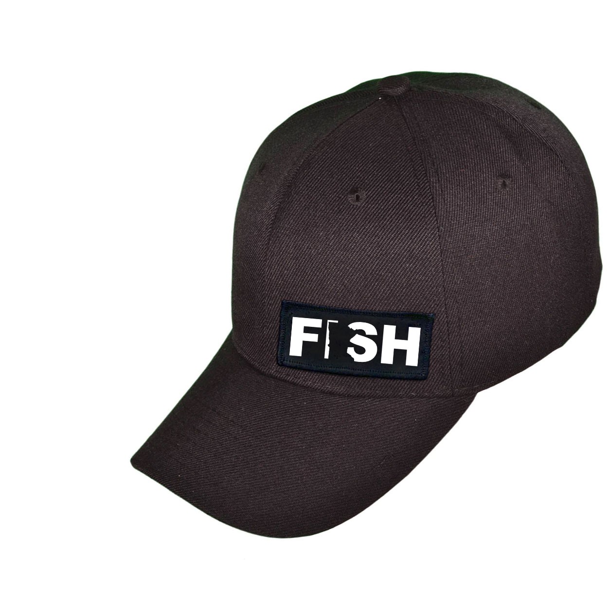 Fish Minnesota Night Out Woven Patch Velcro Trucker Hat Black (White Logo)