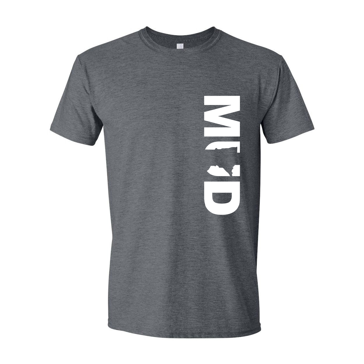 Mud Minnesota Classic Vertical T-Shirt Dark Heather Gray (White Logo)