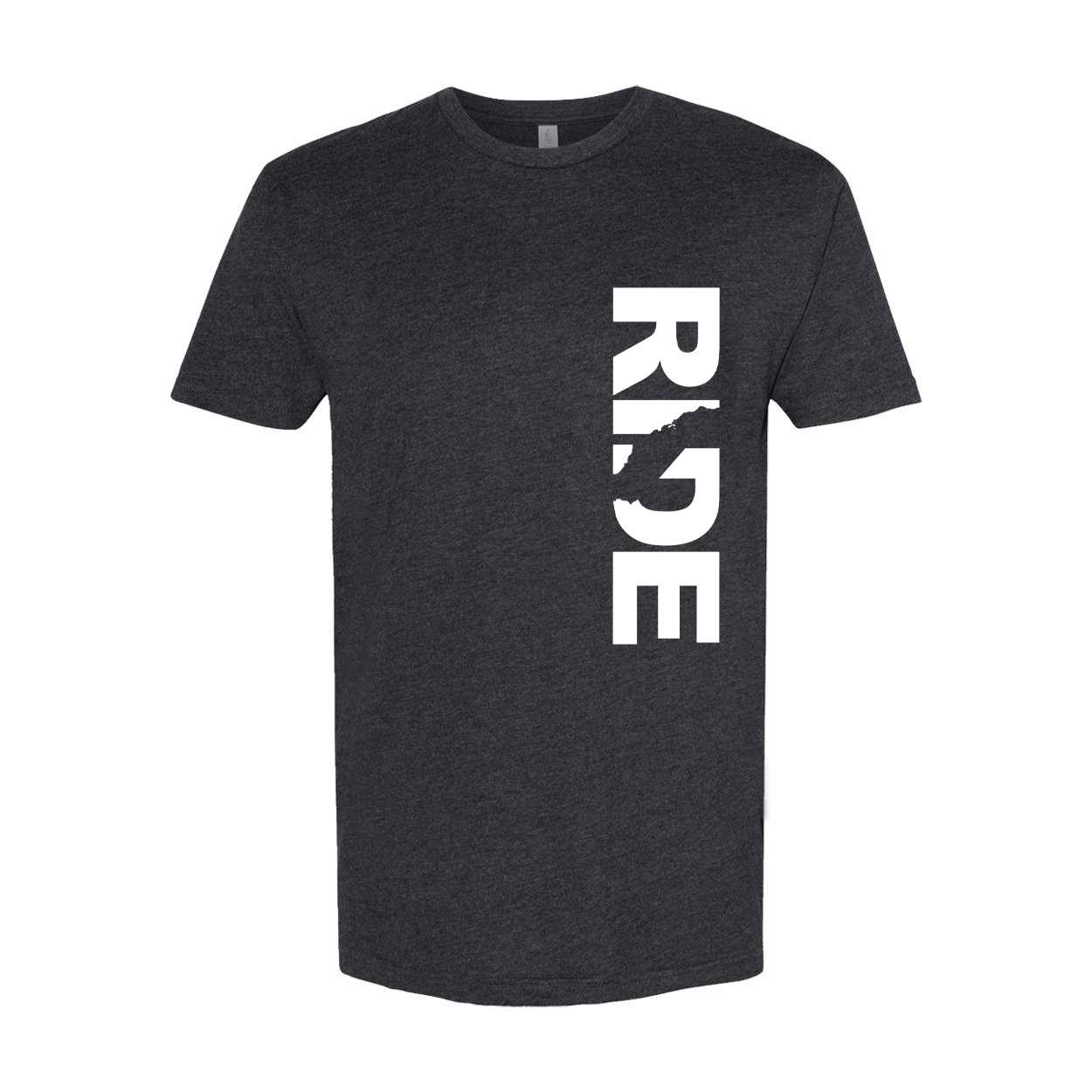 Ride California Classic Sueded Vertical T-Shirt Heather Charcoal (White Logo)
