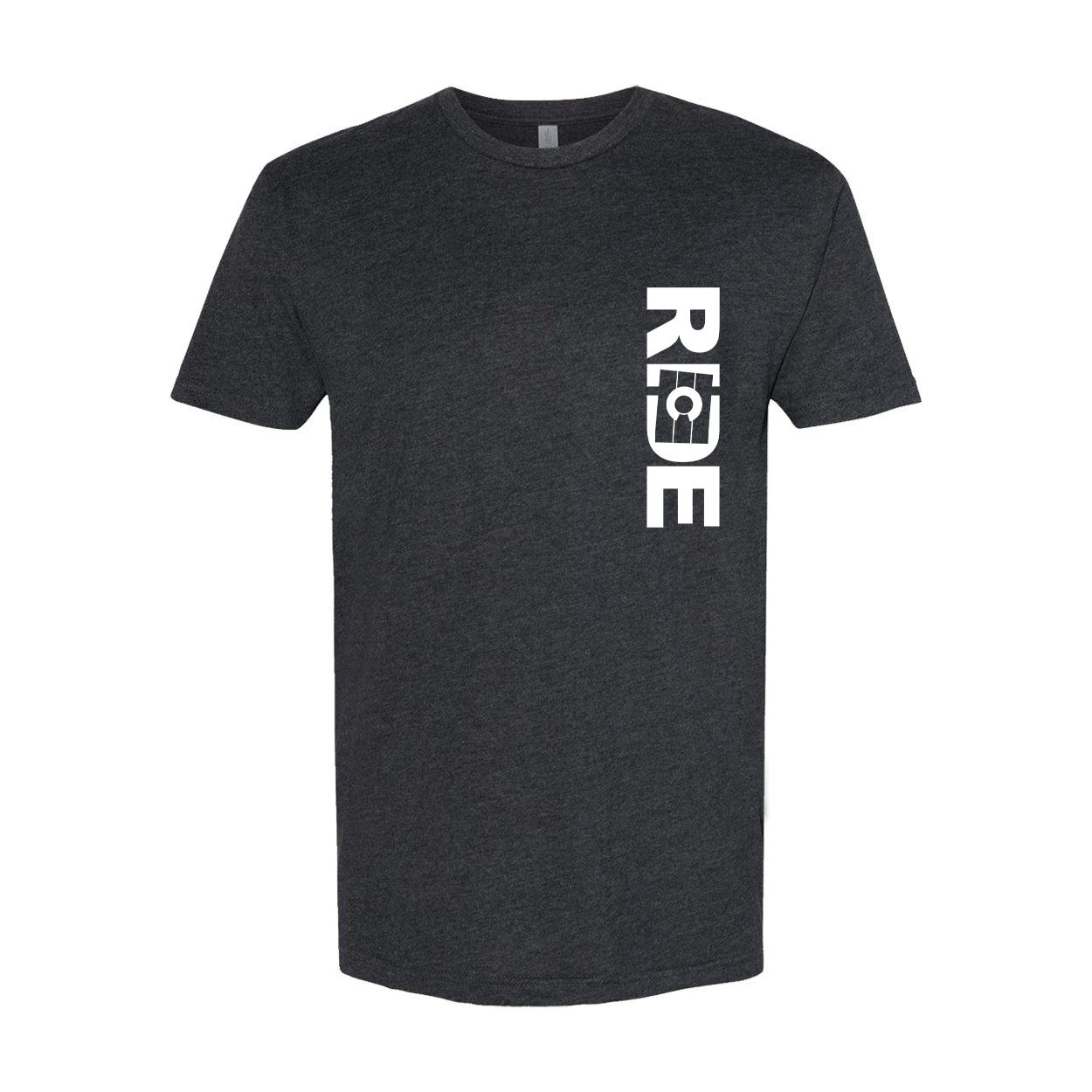 Ride Colorado Classic Sueded Vertical T-Shirt Heather Charcoal (White Logo)