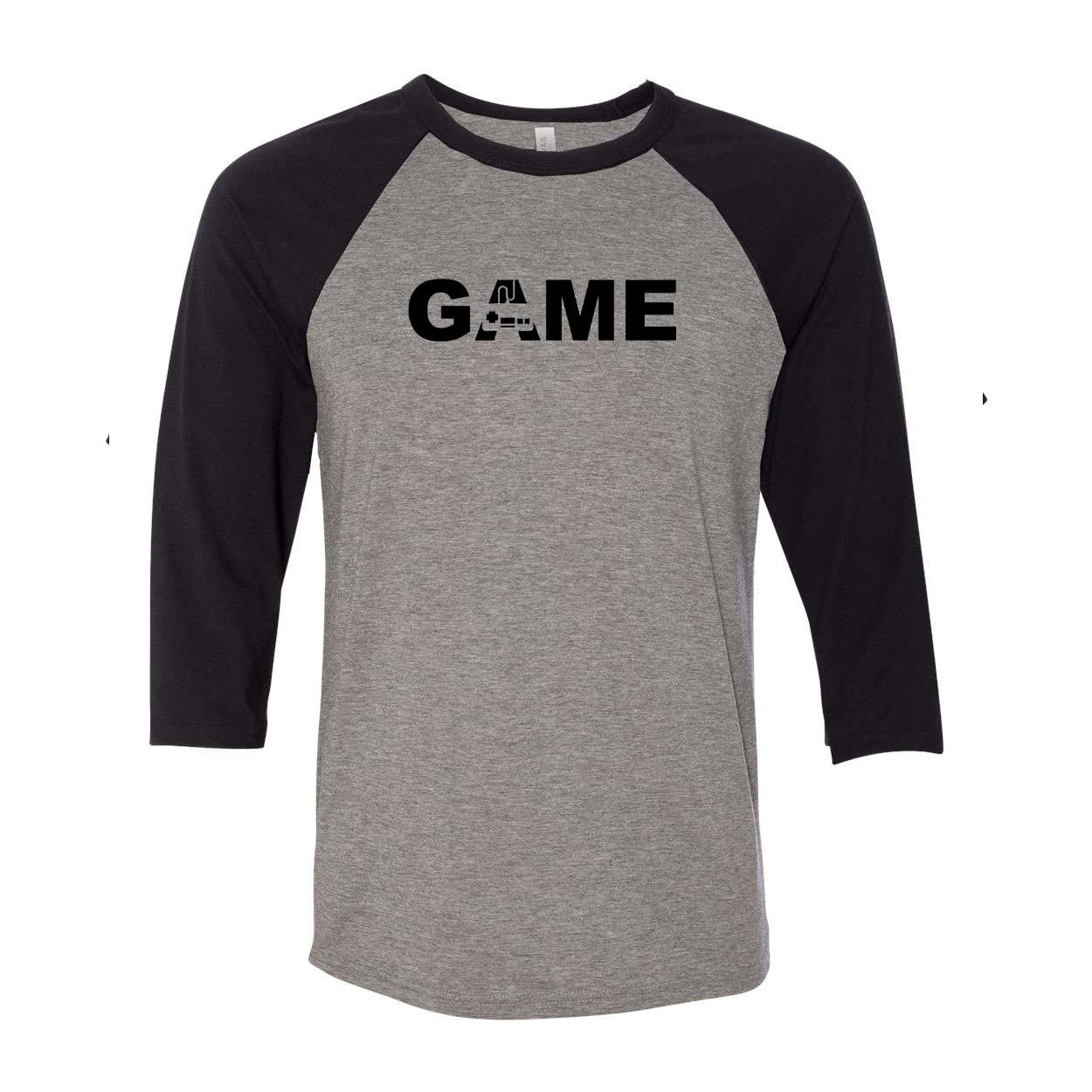 Game Controller Logo Classic Premium Raglan Shirt Gray (Black Logo)