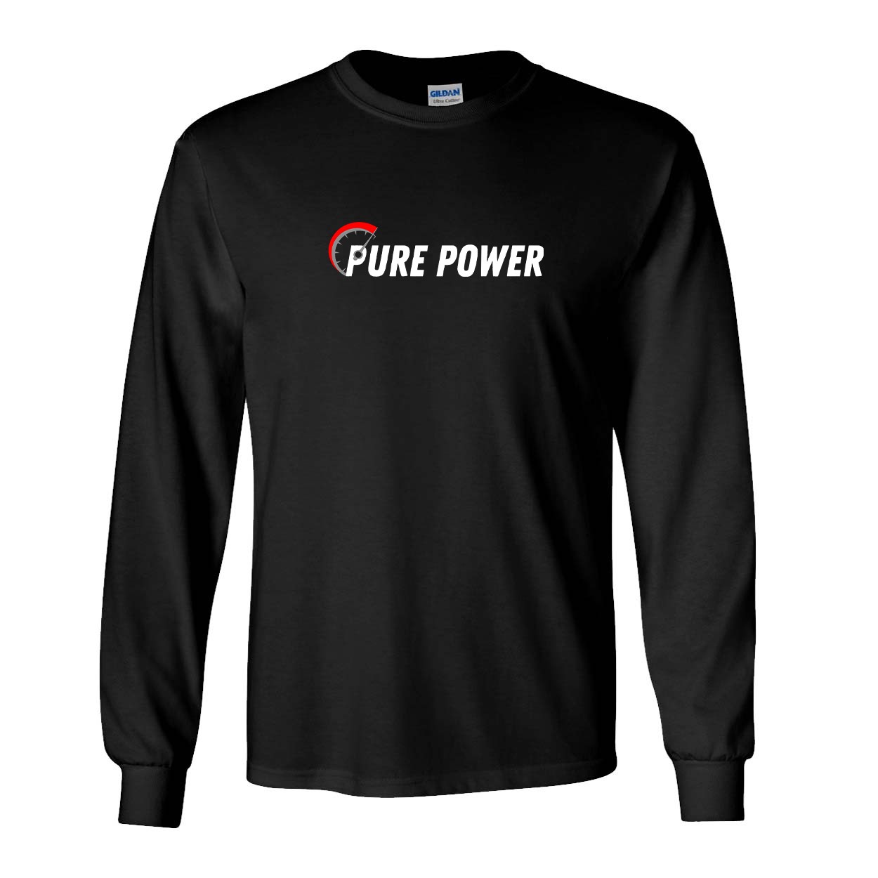 Pure Power Classic Long Sleeve T-Shirt Black (White Logo)