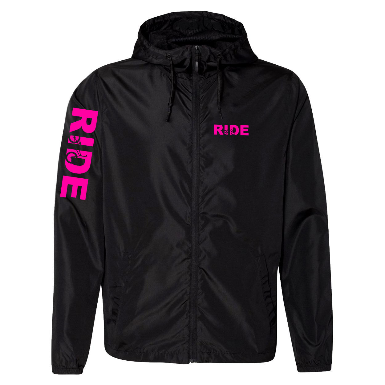 Ride BMX Logo Classic Lightweight Windbreaker Black (Pink Logo)