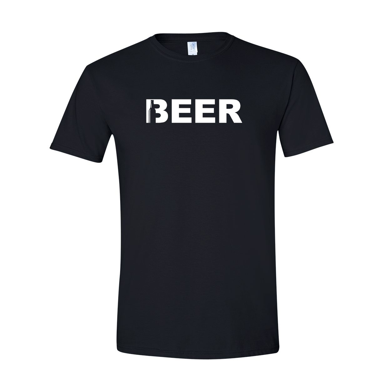 Beer Bottle Logo Classic T-Shirt Black (White Logo)