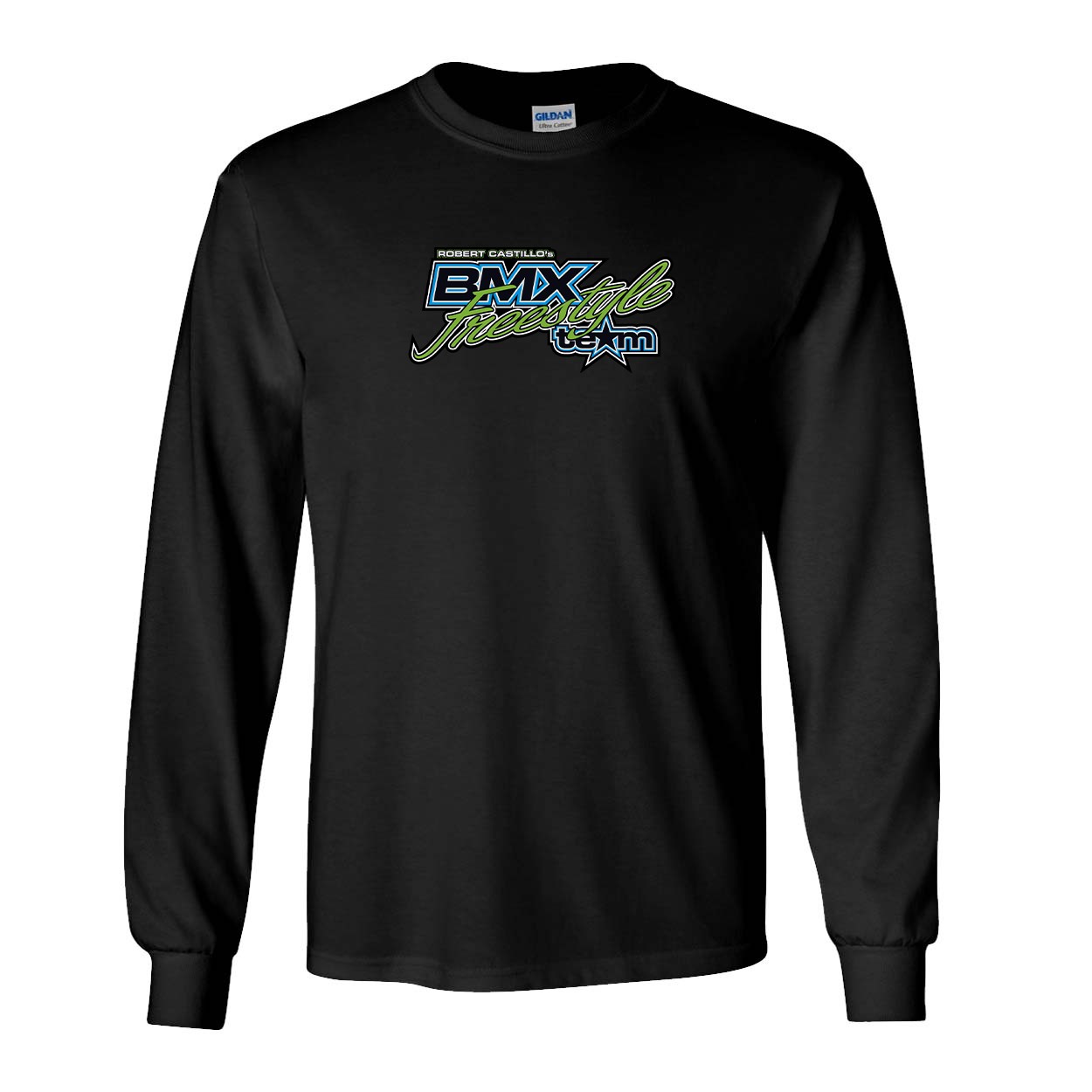 BMX Freestyle Team Classic Long Sleeve T-Shirt Black (White Logo)
