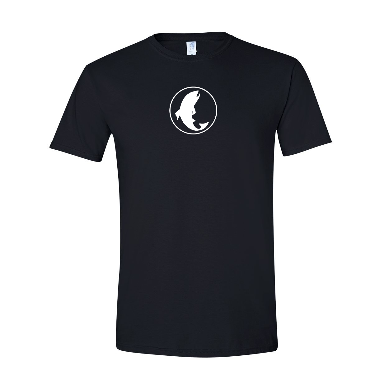 Fish Catch Icon Logo Classic T-Shirt Black (White Logo)