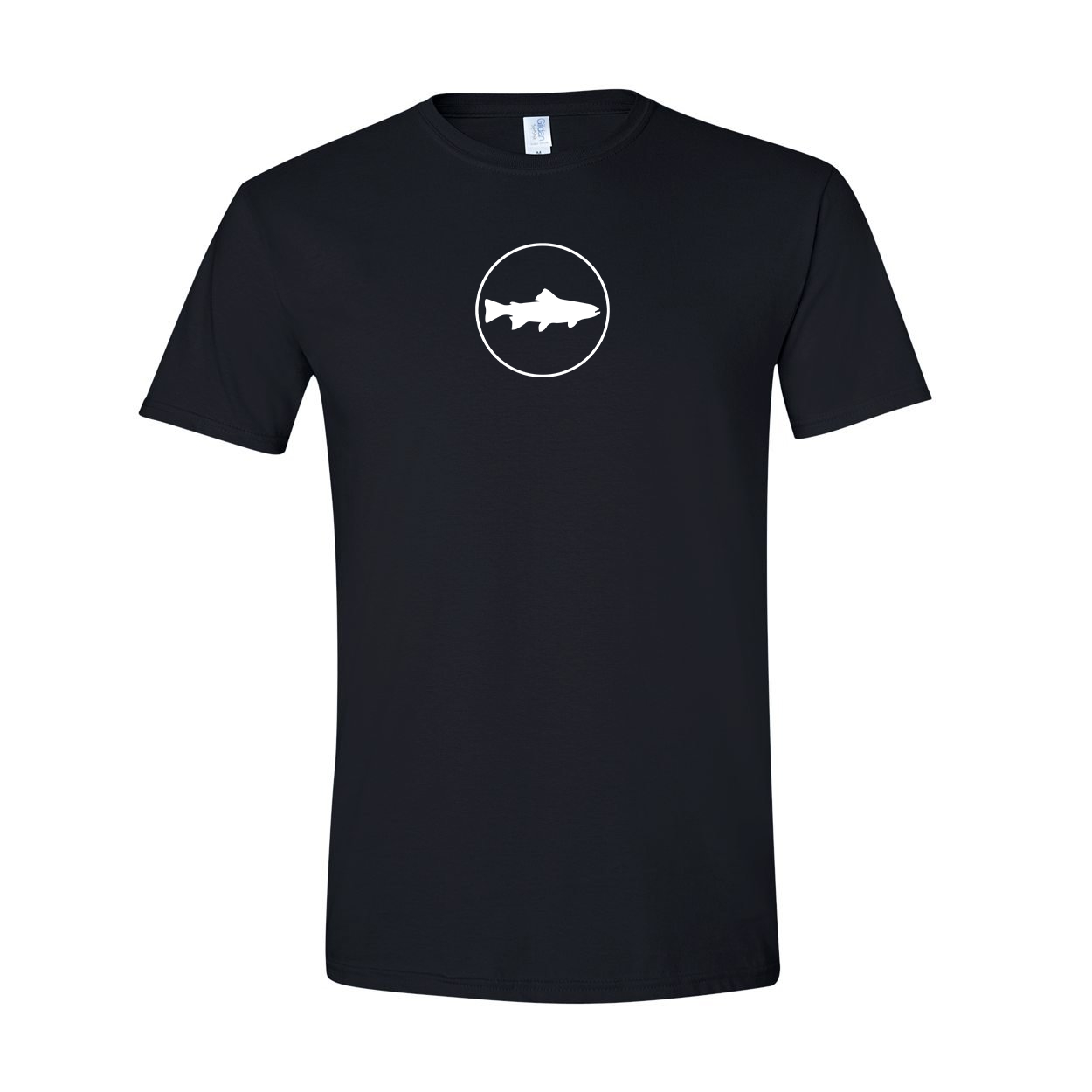 Fish Trout Icon Logo Classic T-Shirt Black (White Logo)