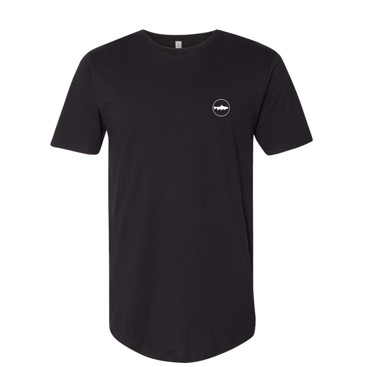 Fish Trout Icon Logo Night Out Premium Tall T-Shirt Black (White Logo)