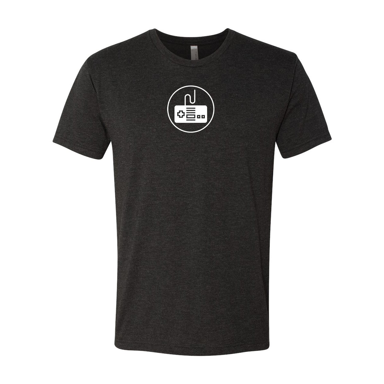 Game Controller Icon Logo Classic Premium Tri-Blend T-Shirt Vintage Black (White Logo)