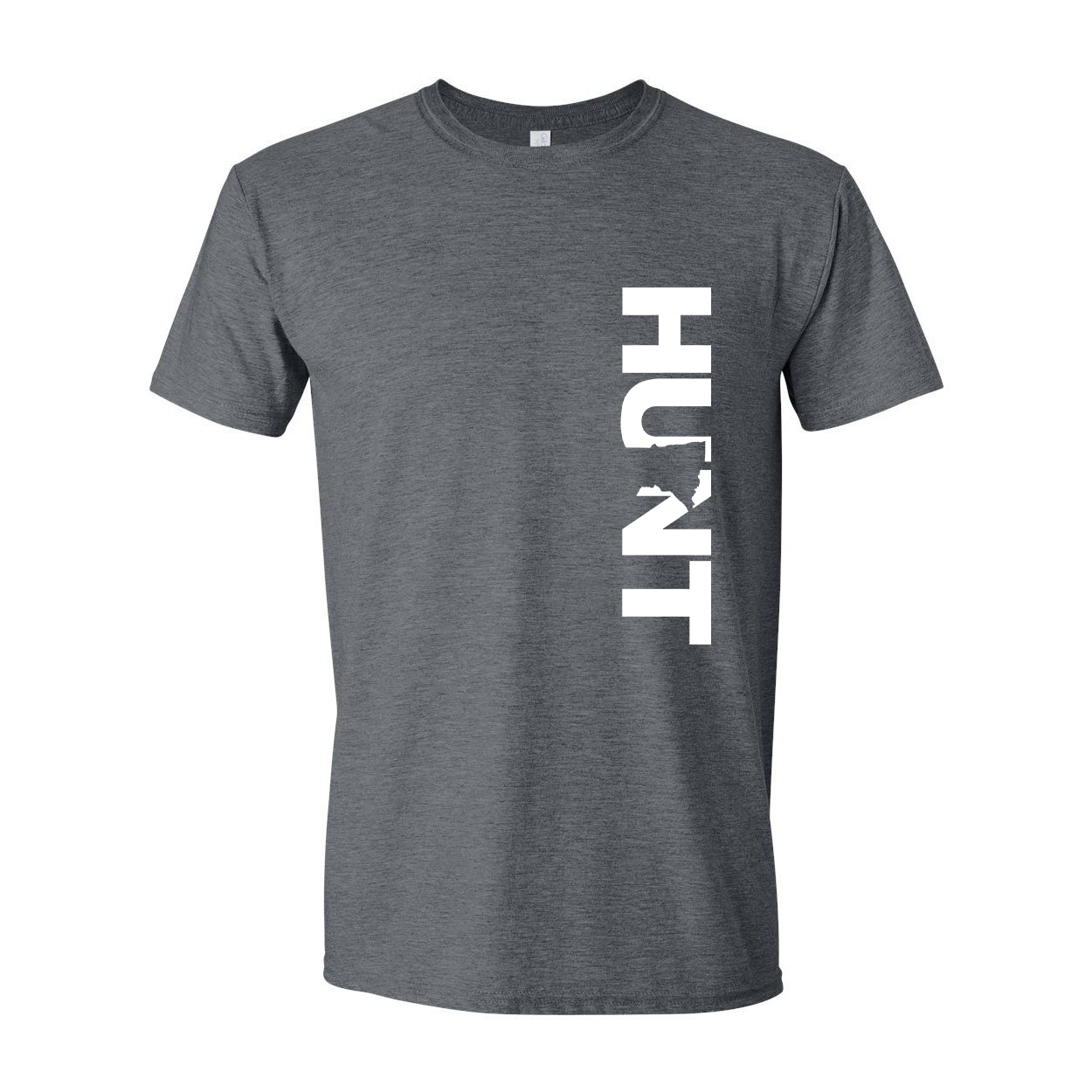 Hunt Minnesota Classic Vertical T-Shirt Dark Heather Gray (White Logo)
