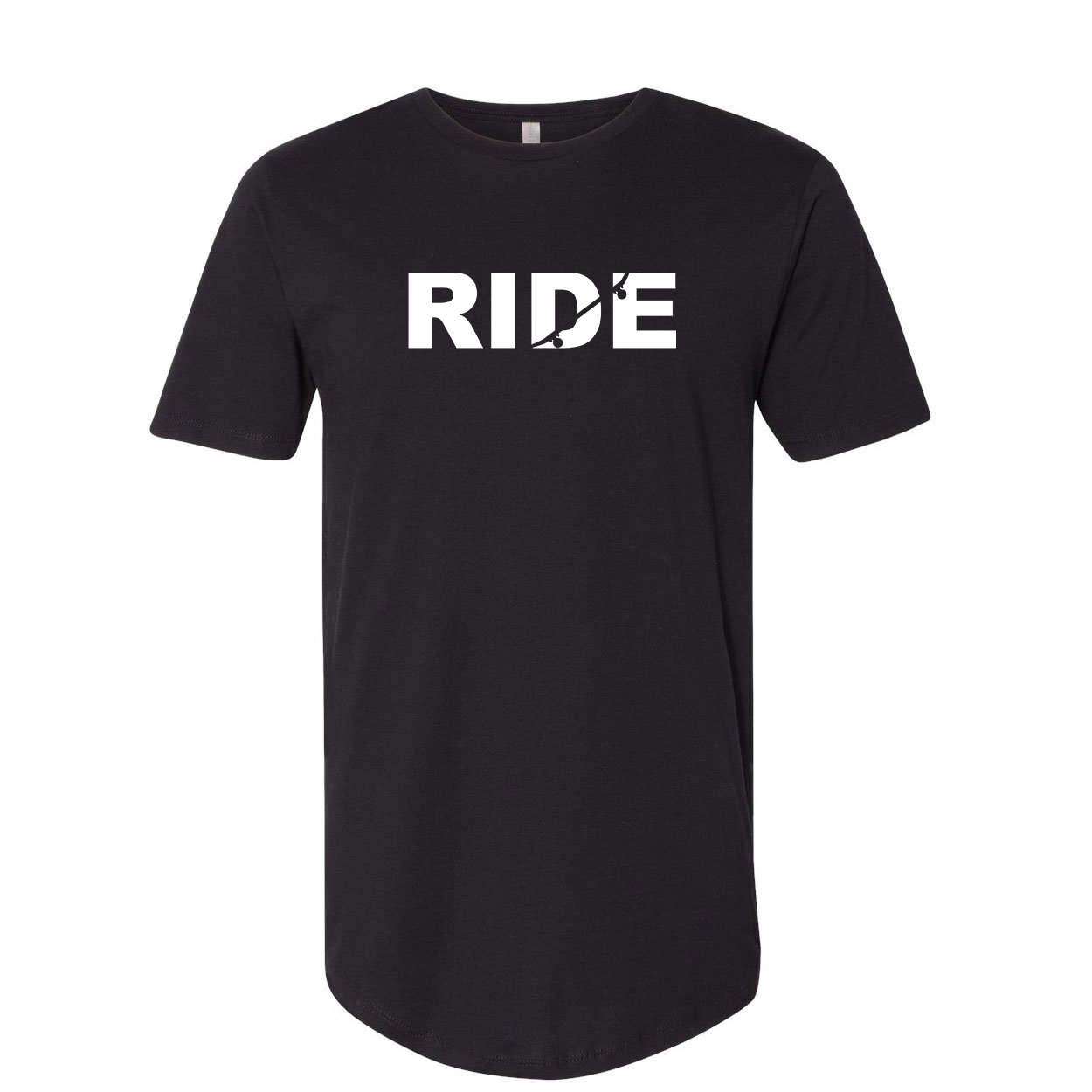 Ride Skateboard Logo Classic Premium Tall T-Shirt Black (White Logo)