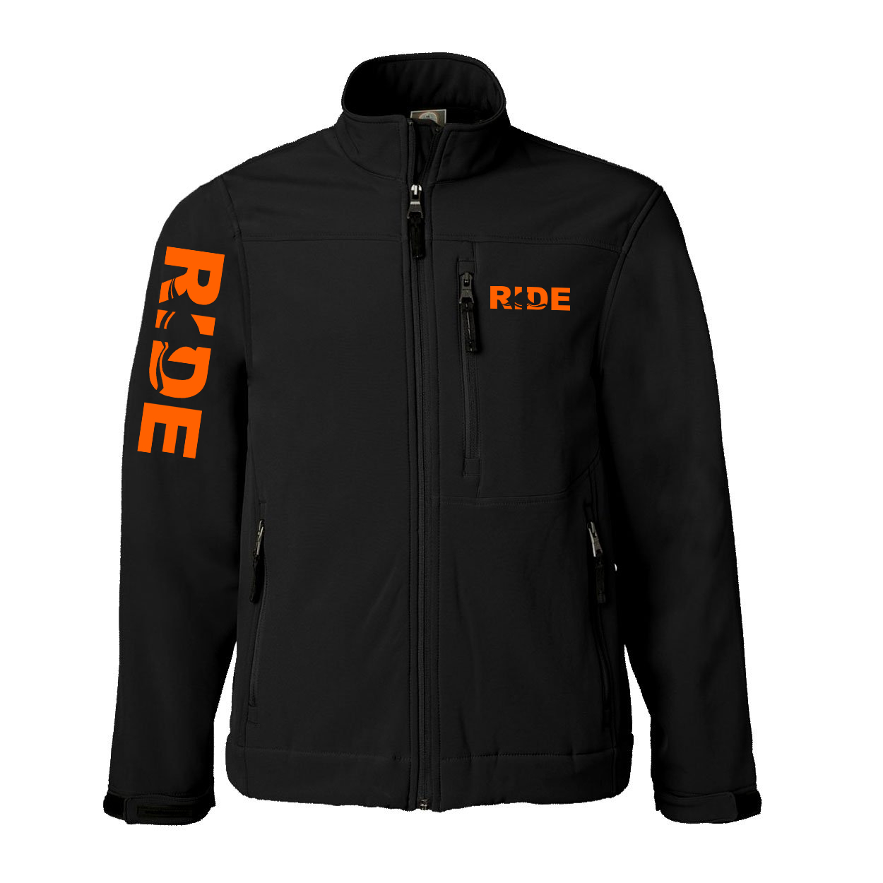 Ride Wave Logo Classic Soft Shell Weatherproof Jacket (Orange Logo)