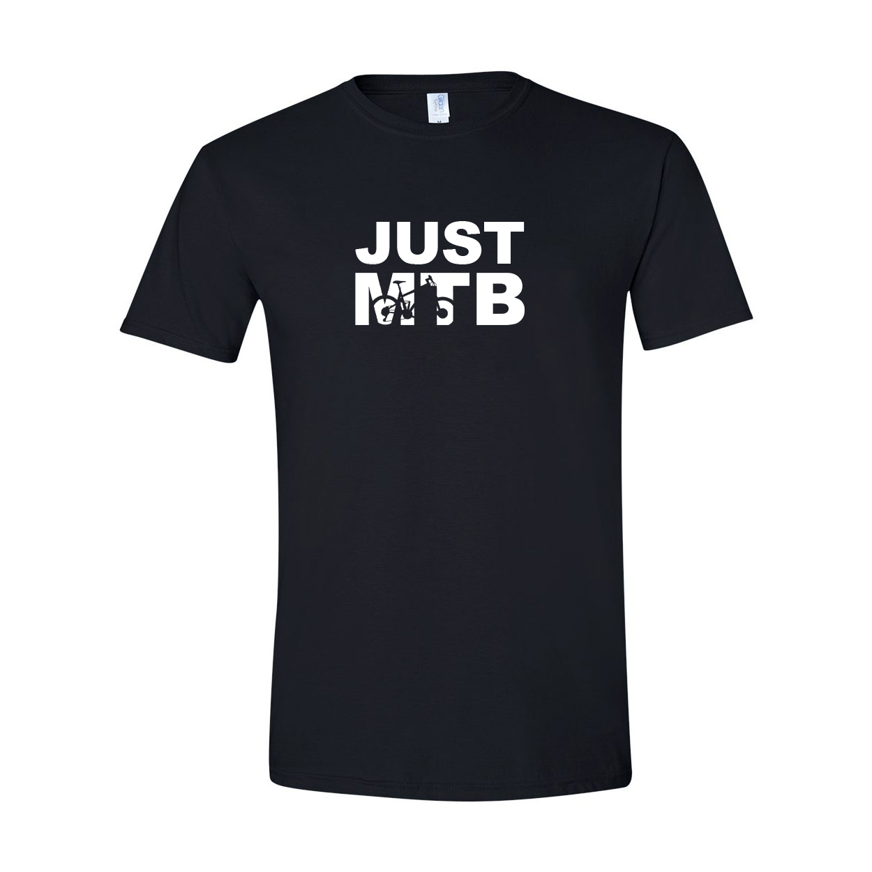 MTB Mountain Bike Logo JUST T-Shirt Black (White Logo)