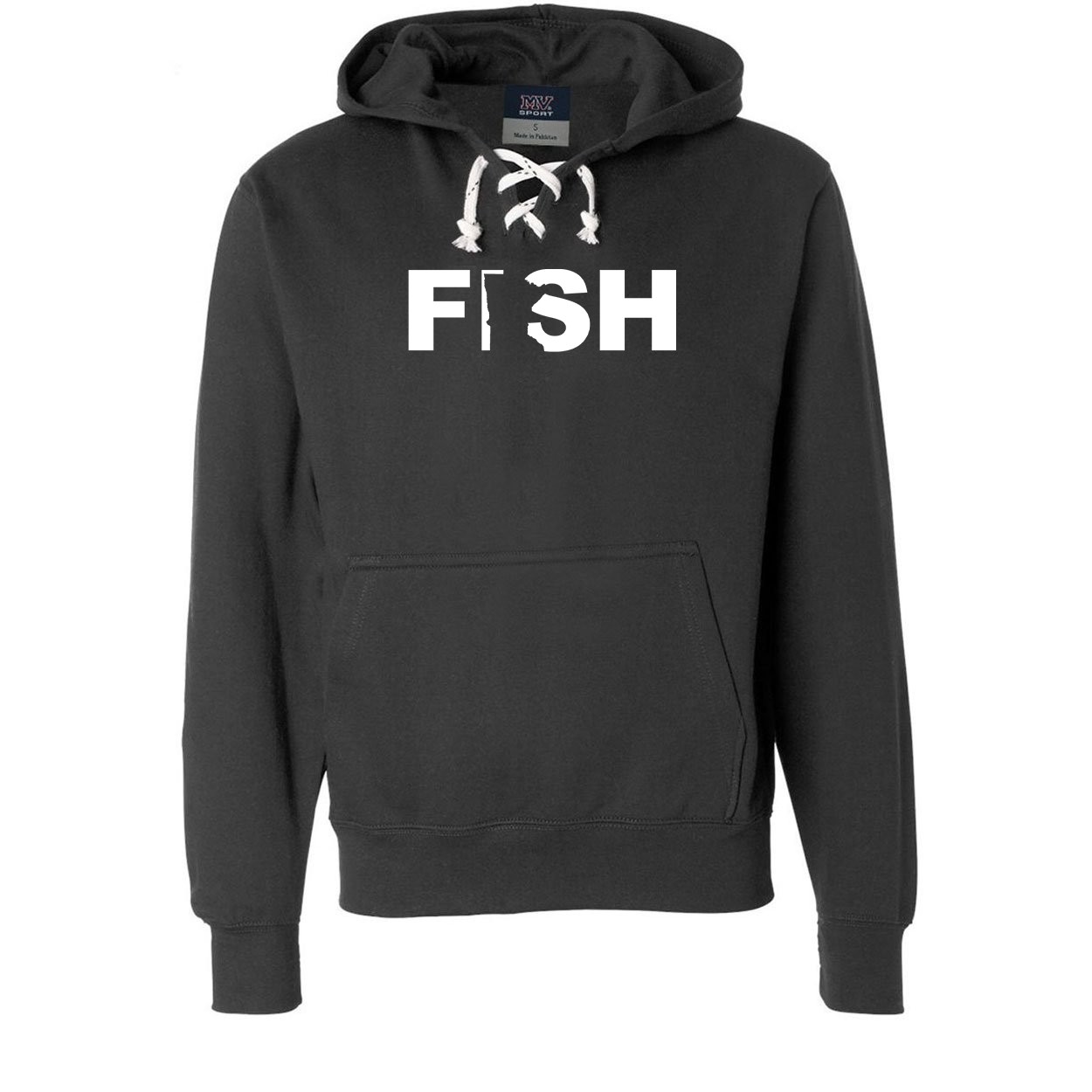 Fish Minnesota Classic Unisex Premium Hockey Sweatshirt Black (White Logo)